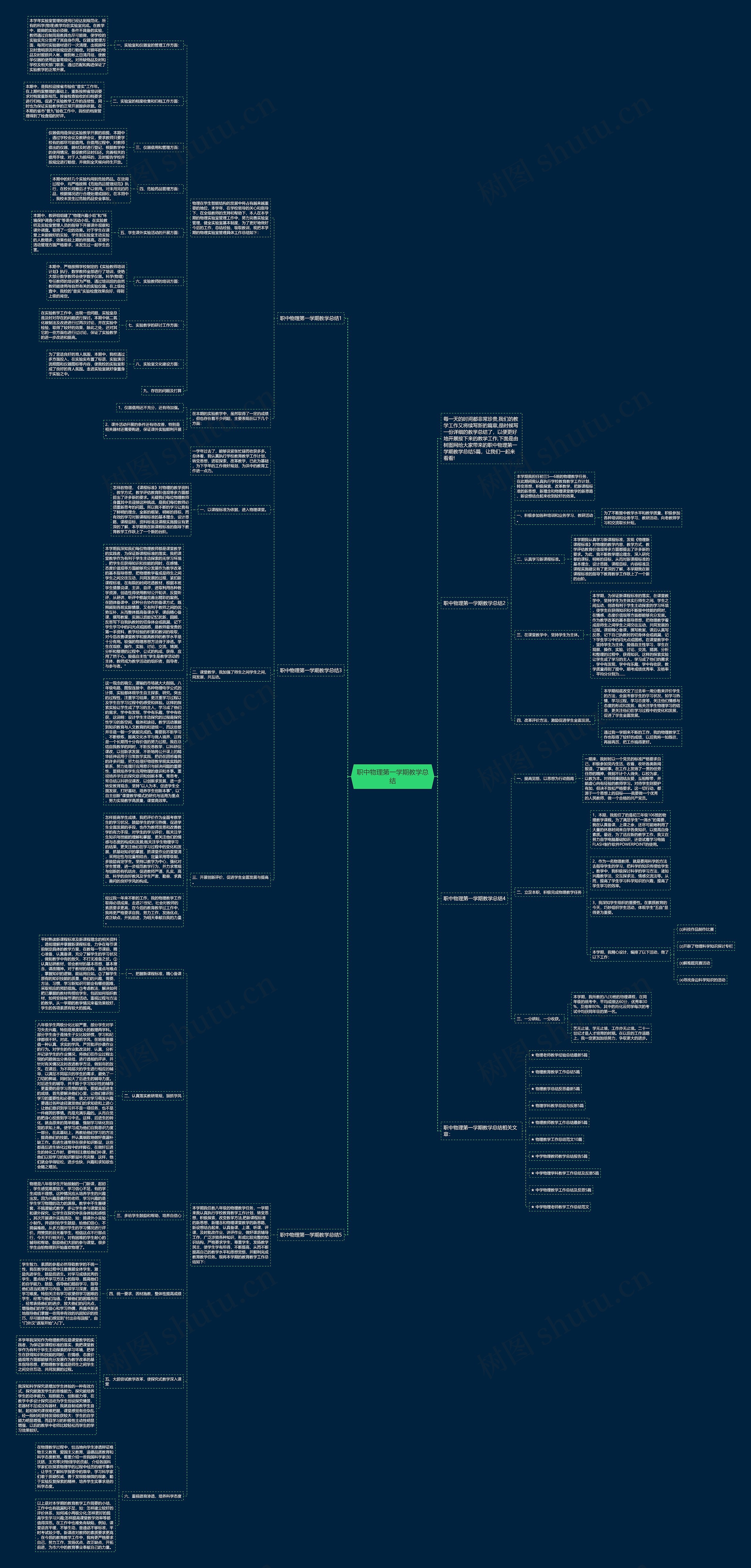 职中物理第一学期教学总结思维导图