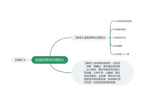 足底忌用冷疗是防止