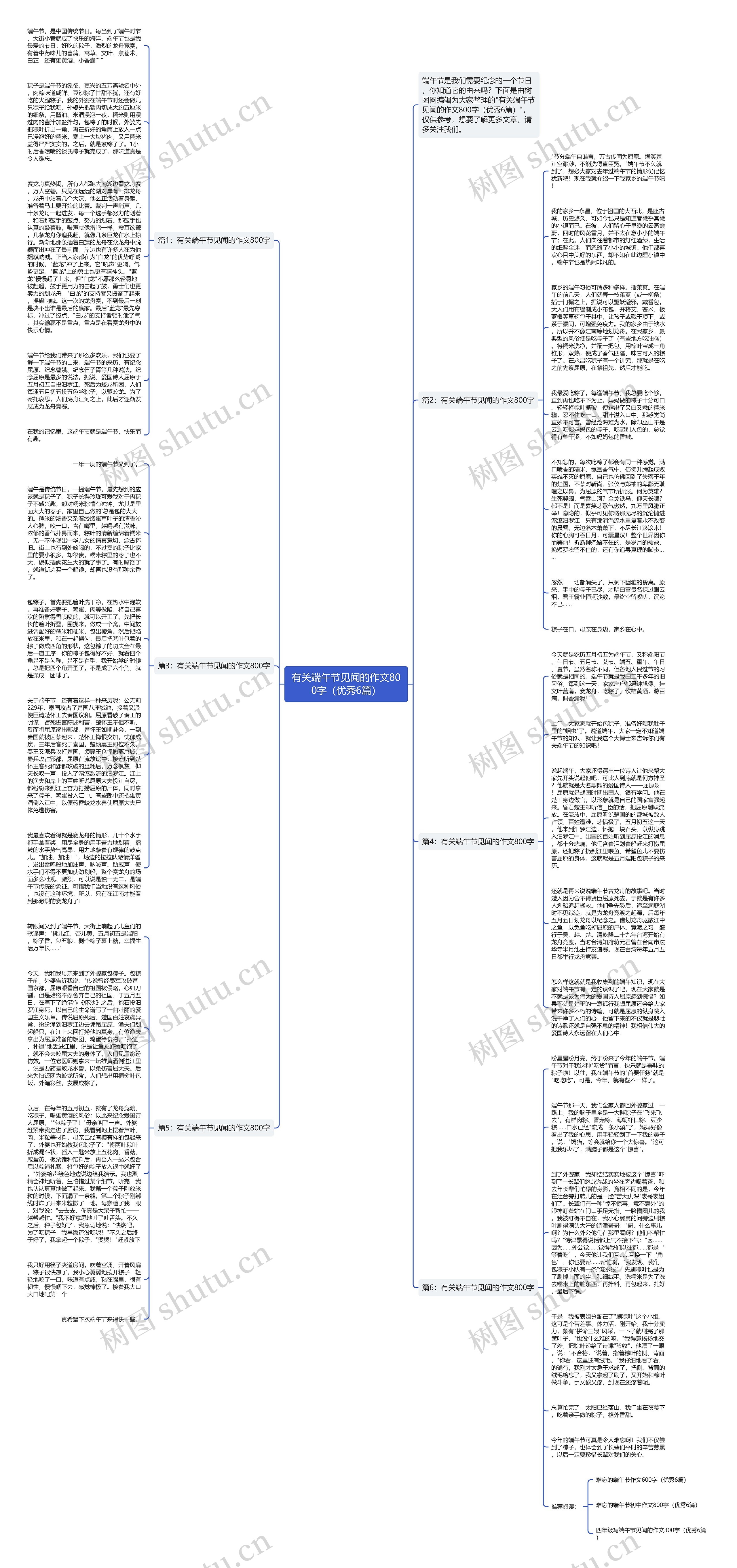 有关端午节见闻的作文800字（优秀6篇）思维导图