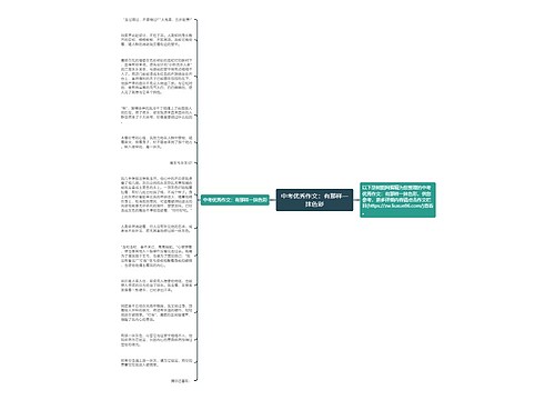 中考优秀作文：有那样一抹色彩