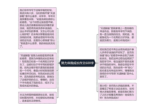 努力伴我成长作文600字