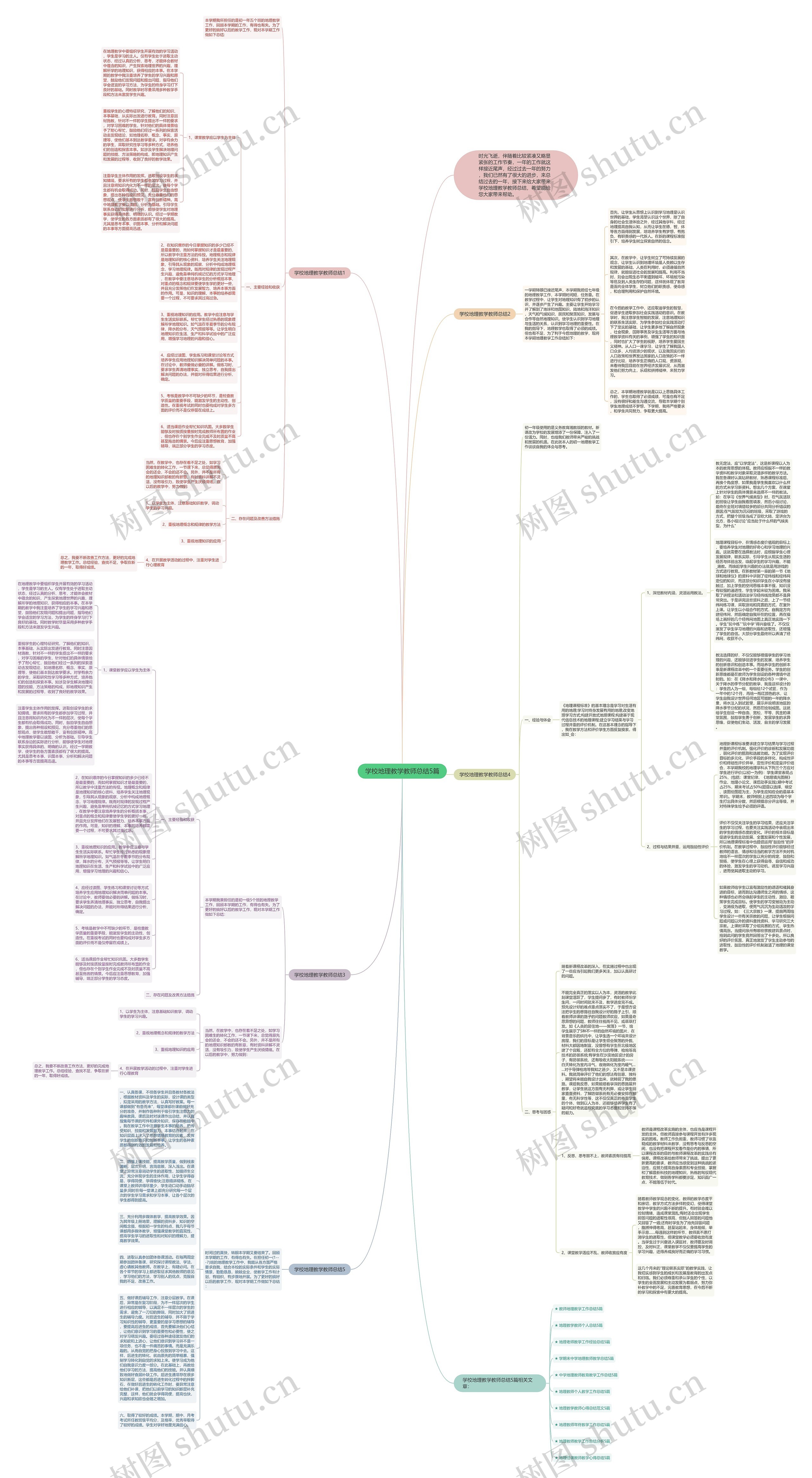 学校地理教学教师总结5篇思维导图