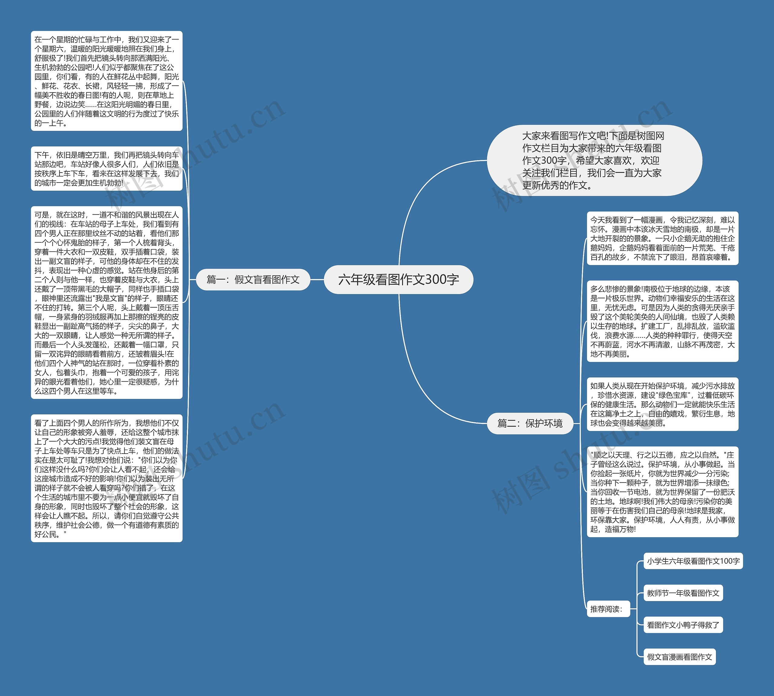 六年级看图作文300字思维导图