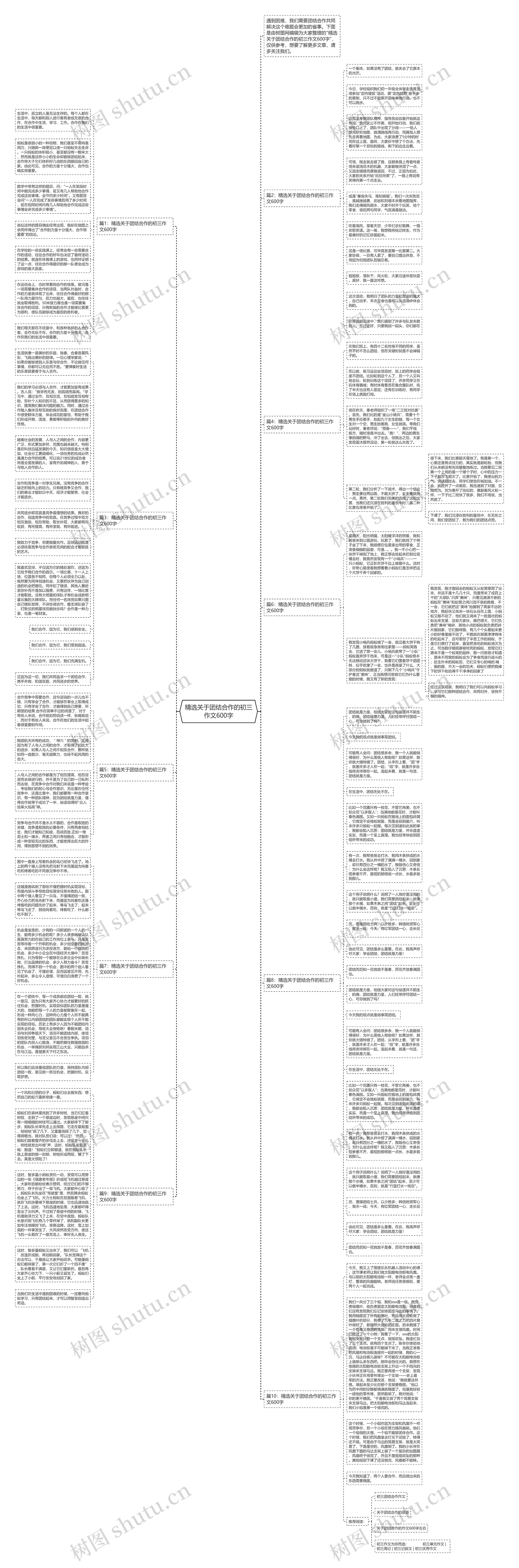 精选关于团结合作的初三作文600字思维导图