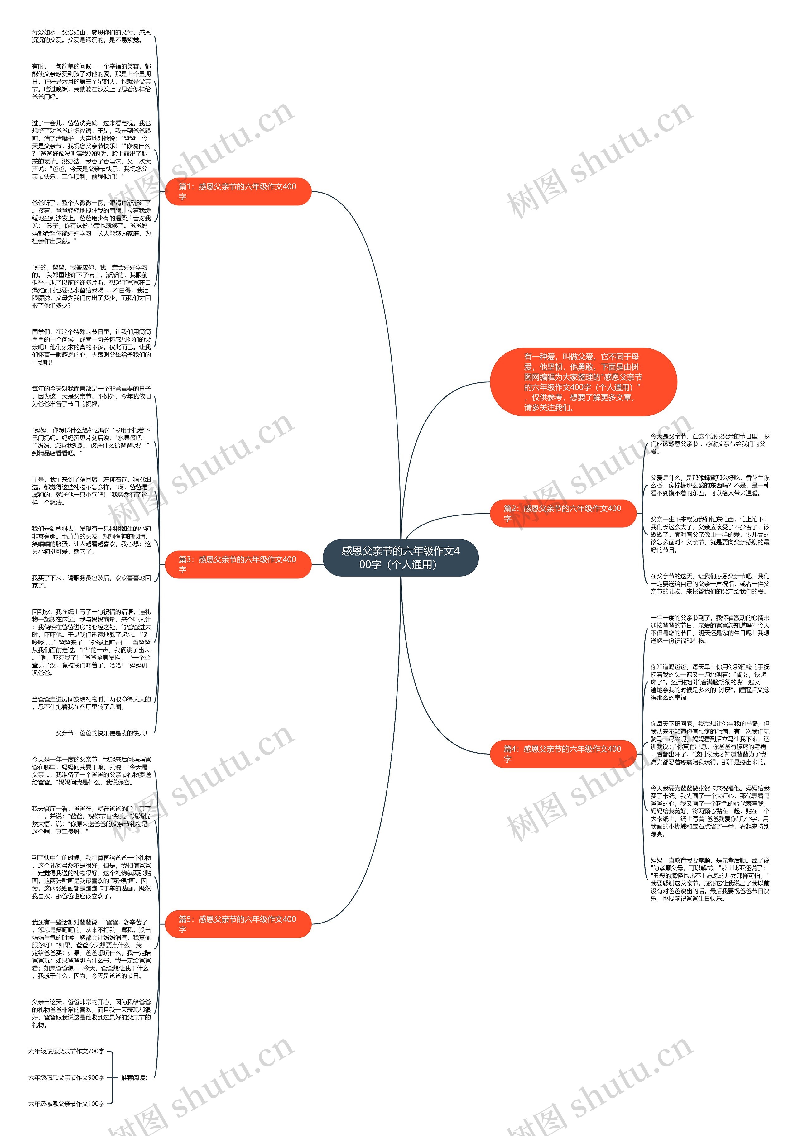 感恩父亲节的六年级作文400字（个人通用）思维导图