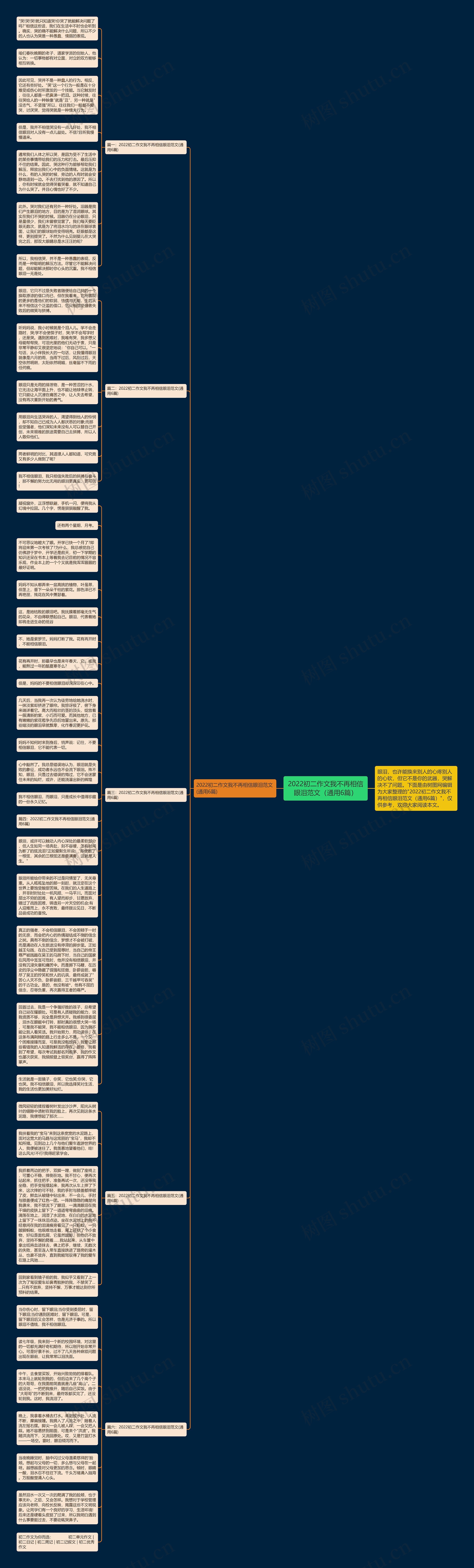 2022初二作文我不再相信眼泪范文（通用6篇）思维导图