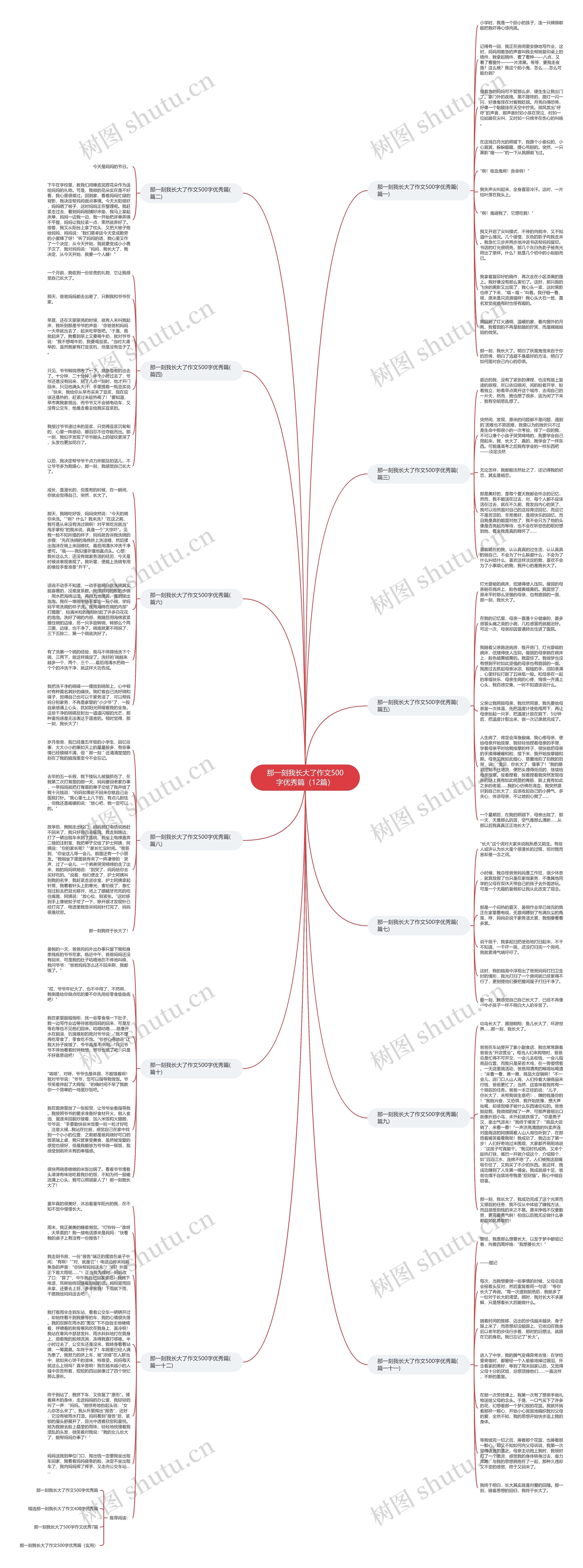 那一刻我长大了作文500字优秀篇（12篇）思维导图