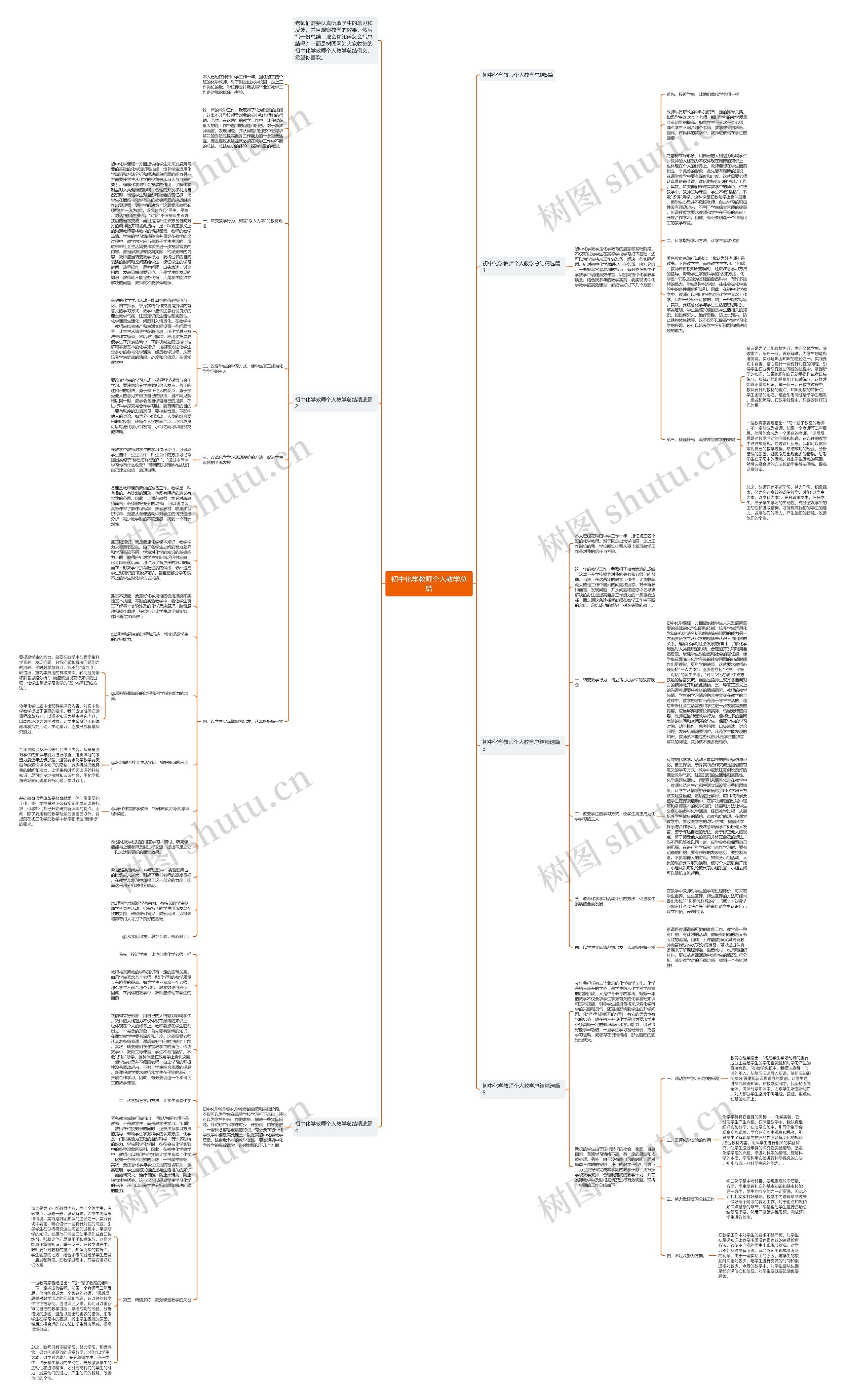 初中化学教师个人教学总结思维导图