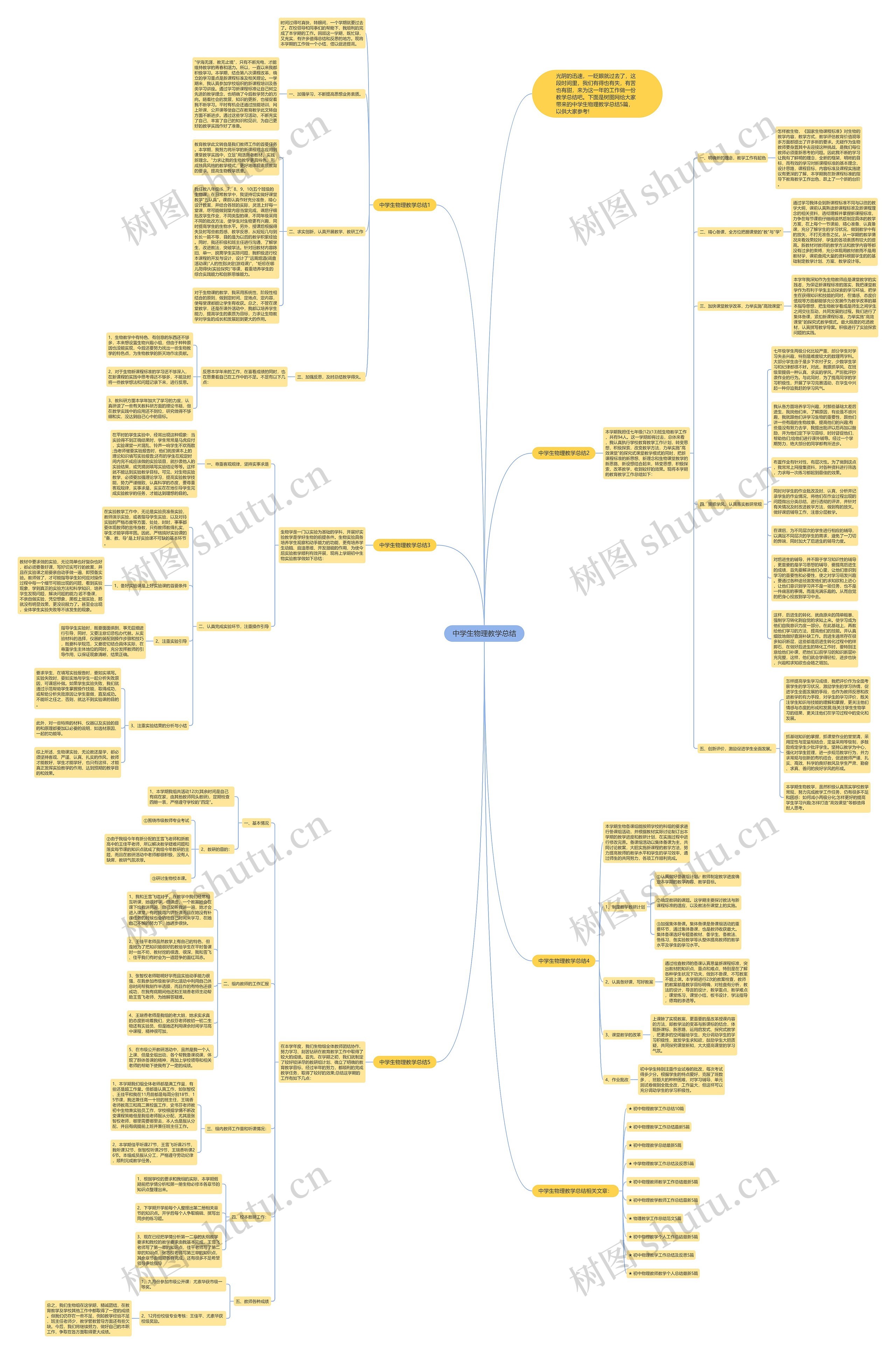 中学生物理教学总结思维导图