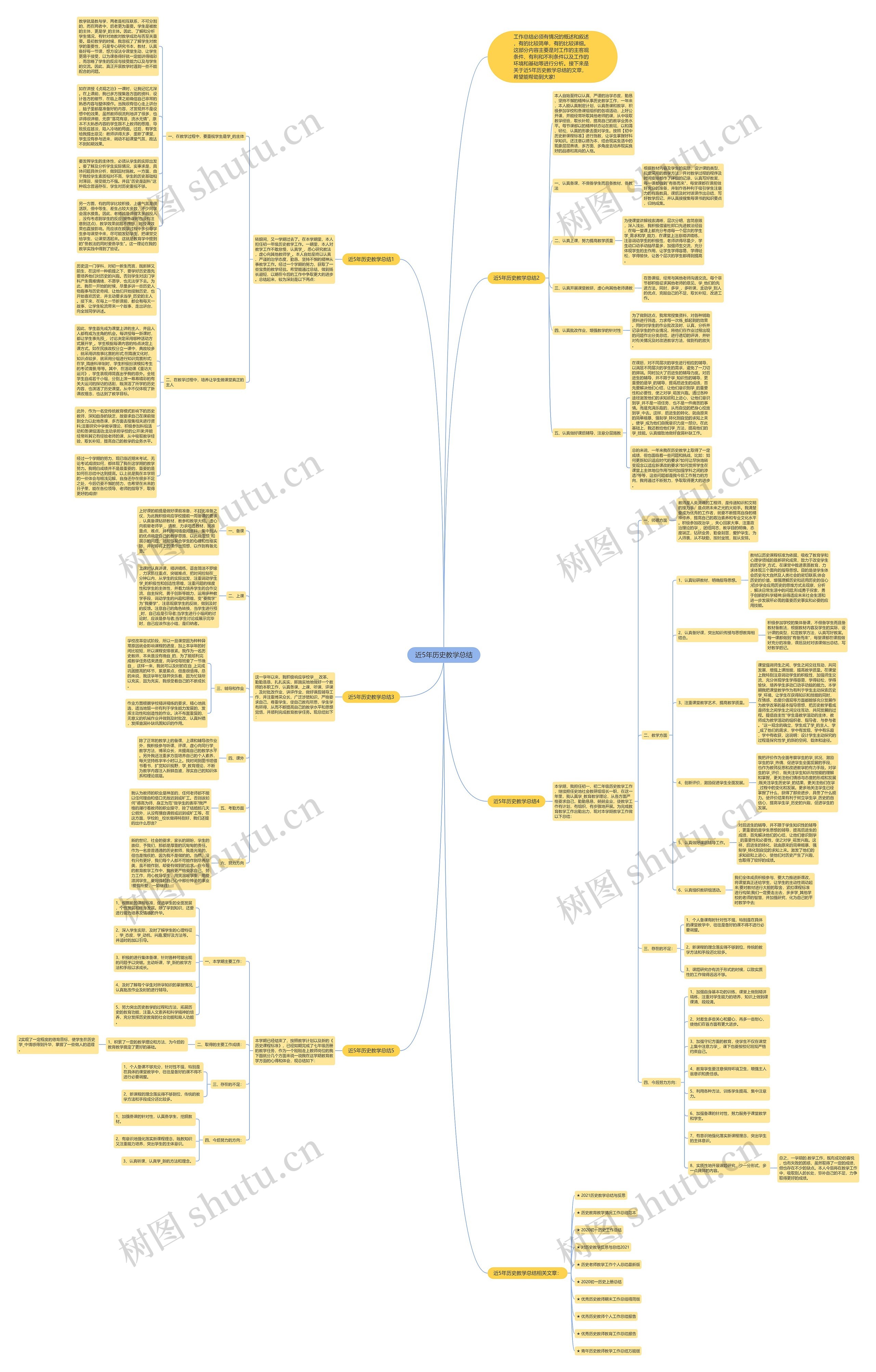 近5年历史教学总结思维导图