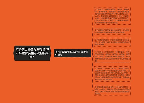 本科学历哪些专业符合2022年医师资格考试报名条件？