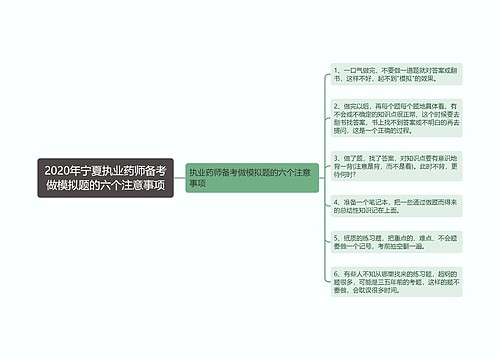 2020年宁夏执业药师备考做模拟题的六个注意事项