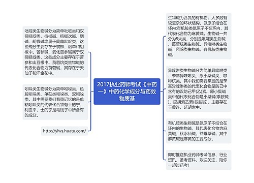 2017执业药师考试《中药一》中药化学成分与药效物质基