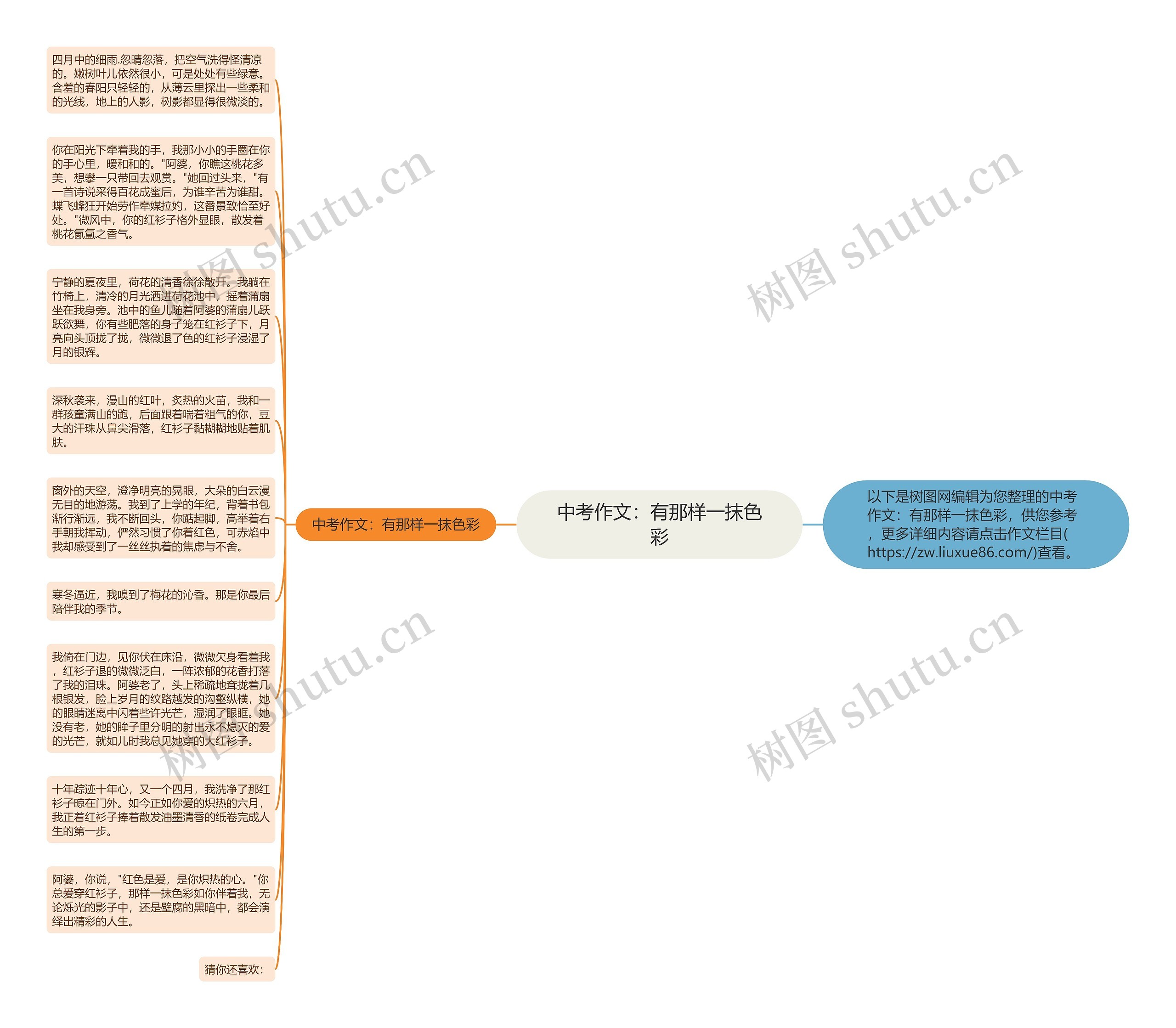 中考作文：有那样一抹色彩思维导图