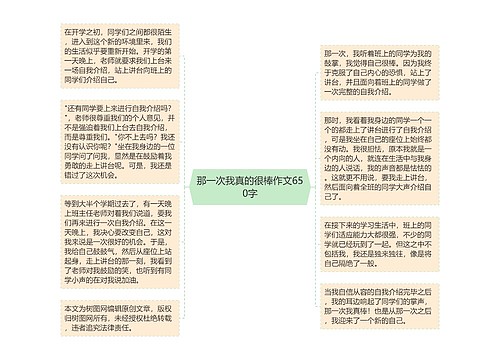 那一次我真的很棒作文650字