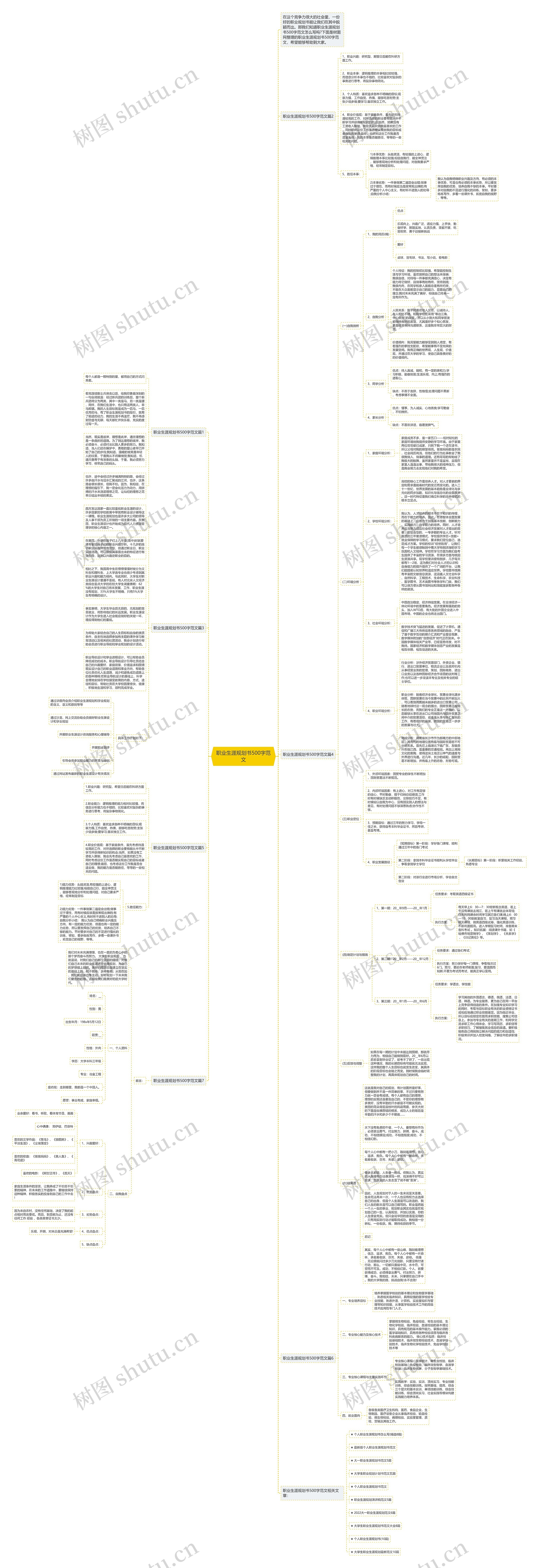 职业生涯规划书500字范文思维导图