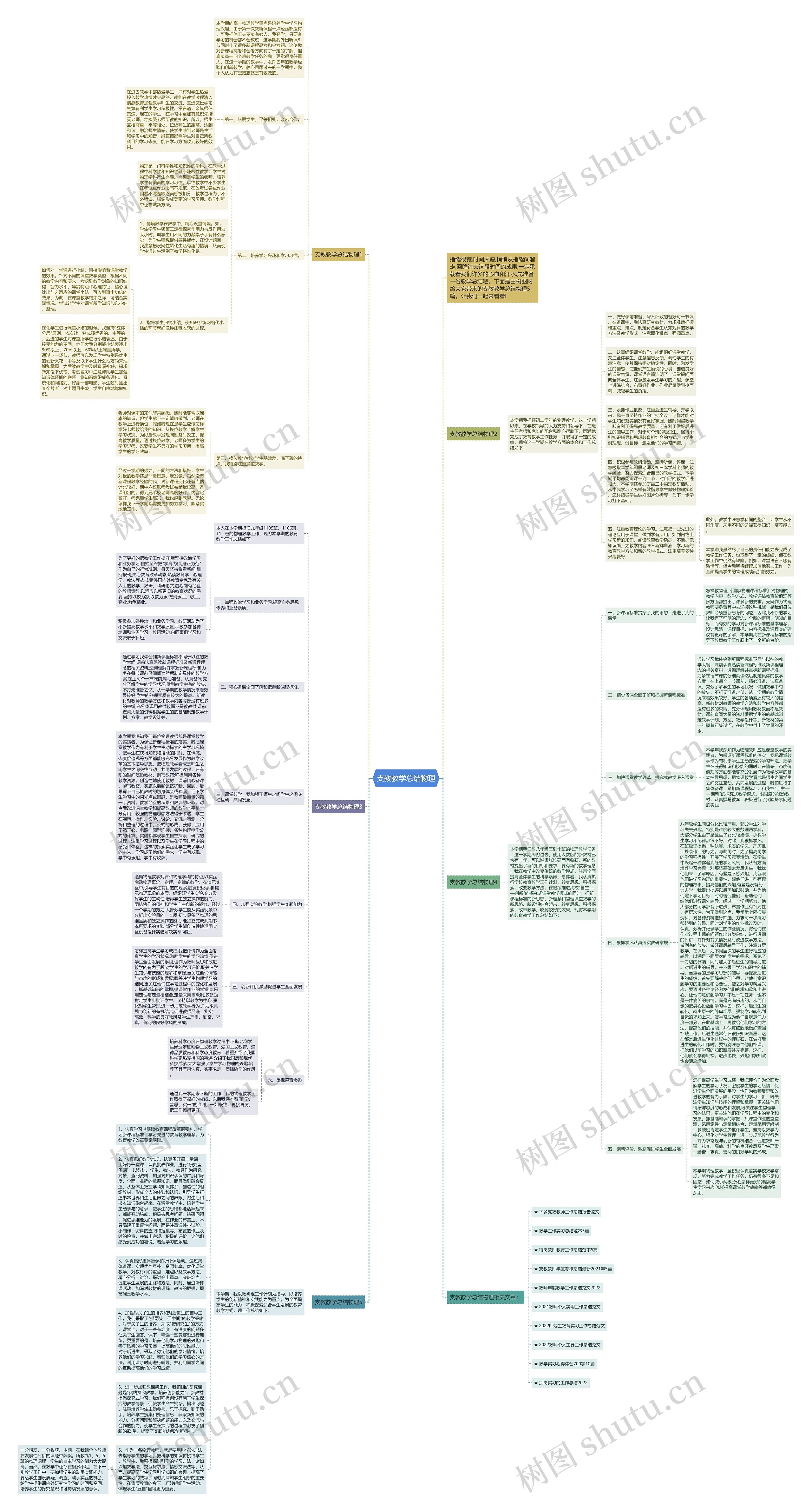 支教教学总结物理思维导图