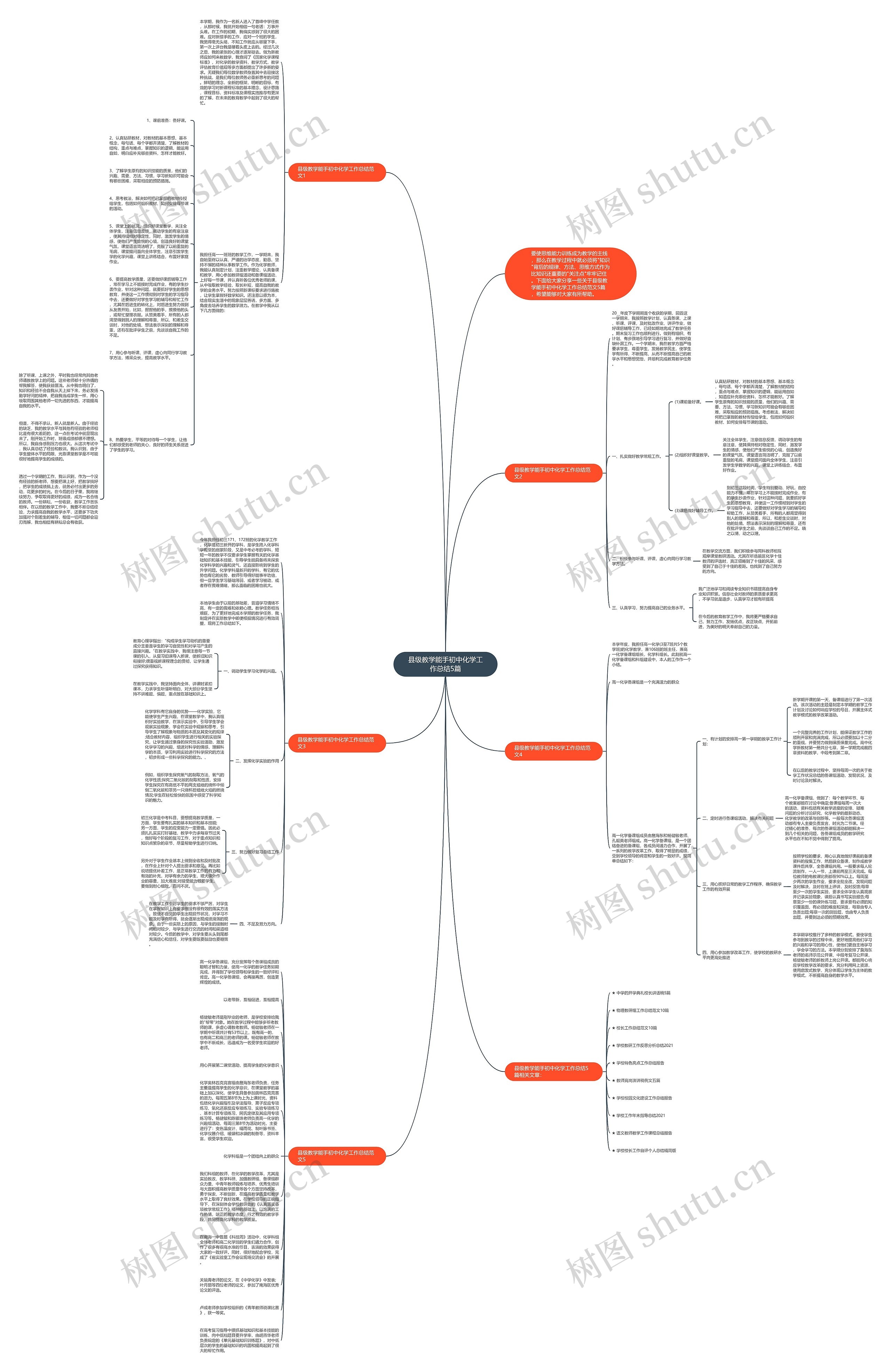 县级教学能手初中化学工作总结5篇思维导图