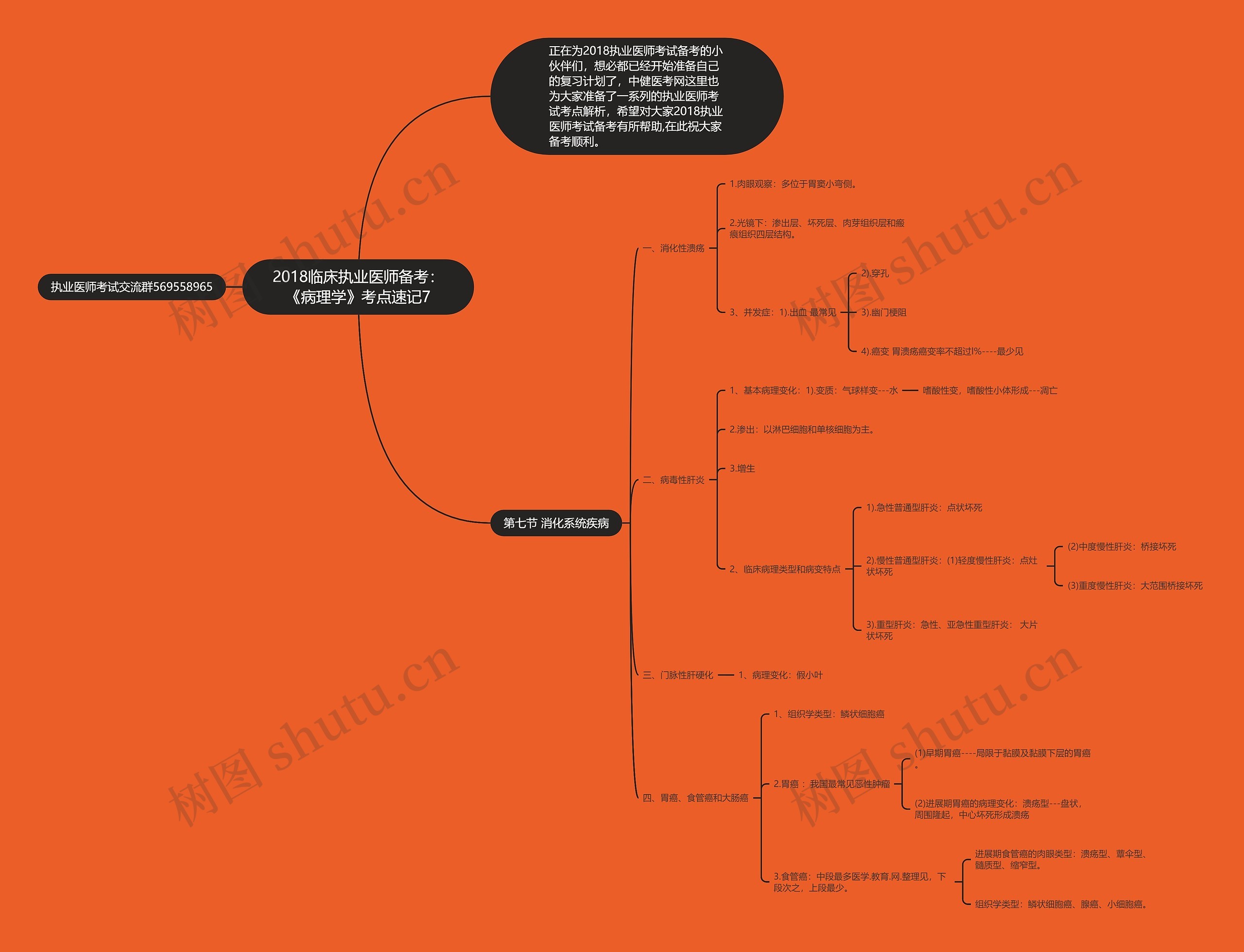 2018临床执业医师备考：《病理学》考点速记7思维导图