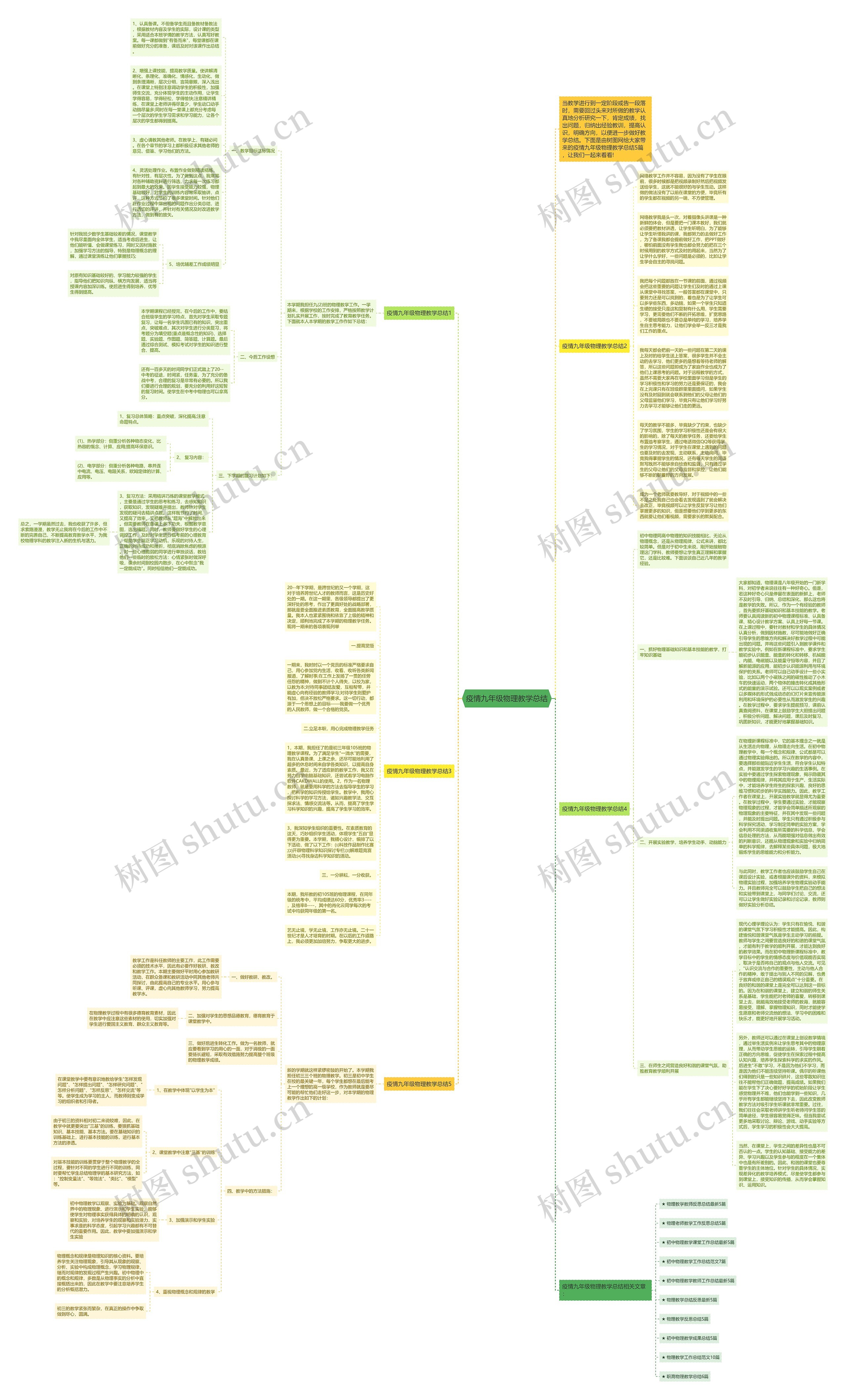 疫情九年级物理教学总结思维导图