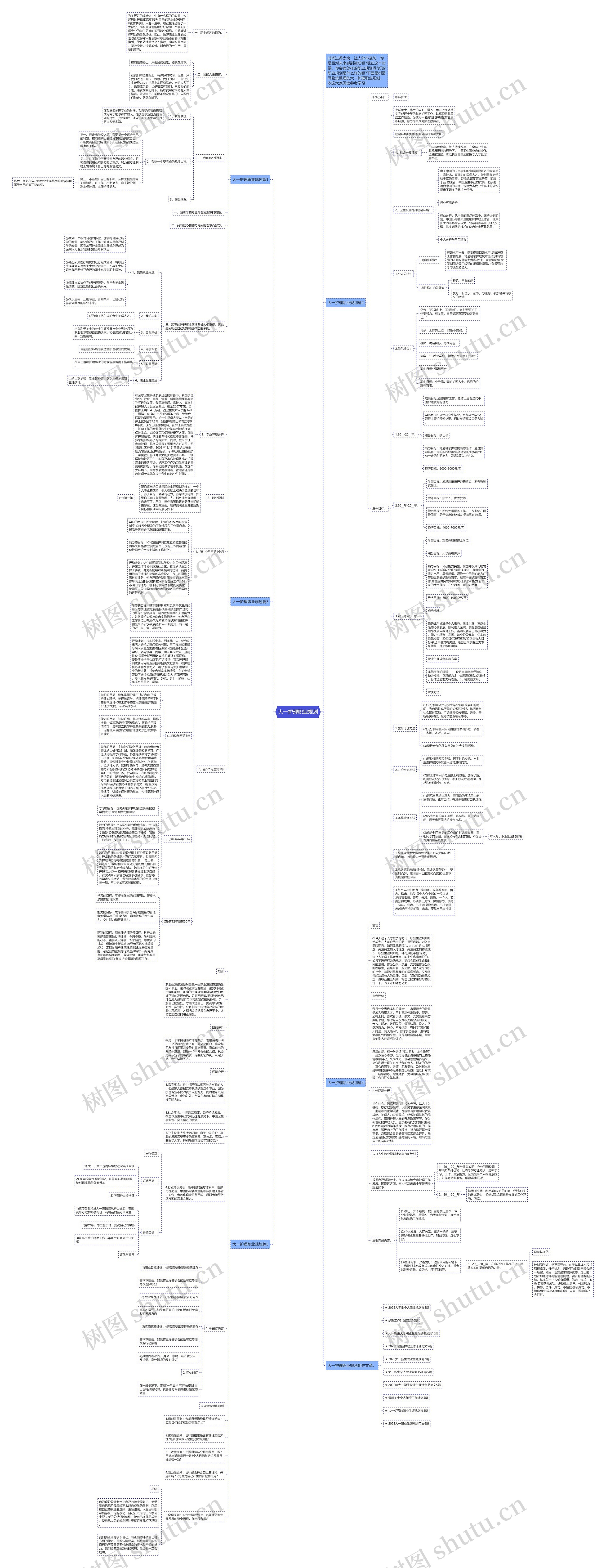 大一护理职业规划思维导图