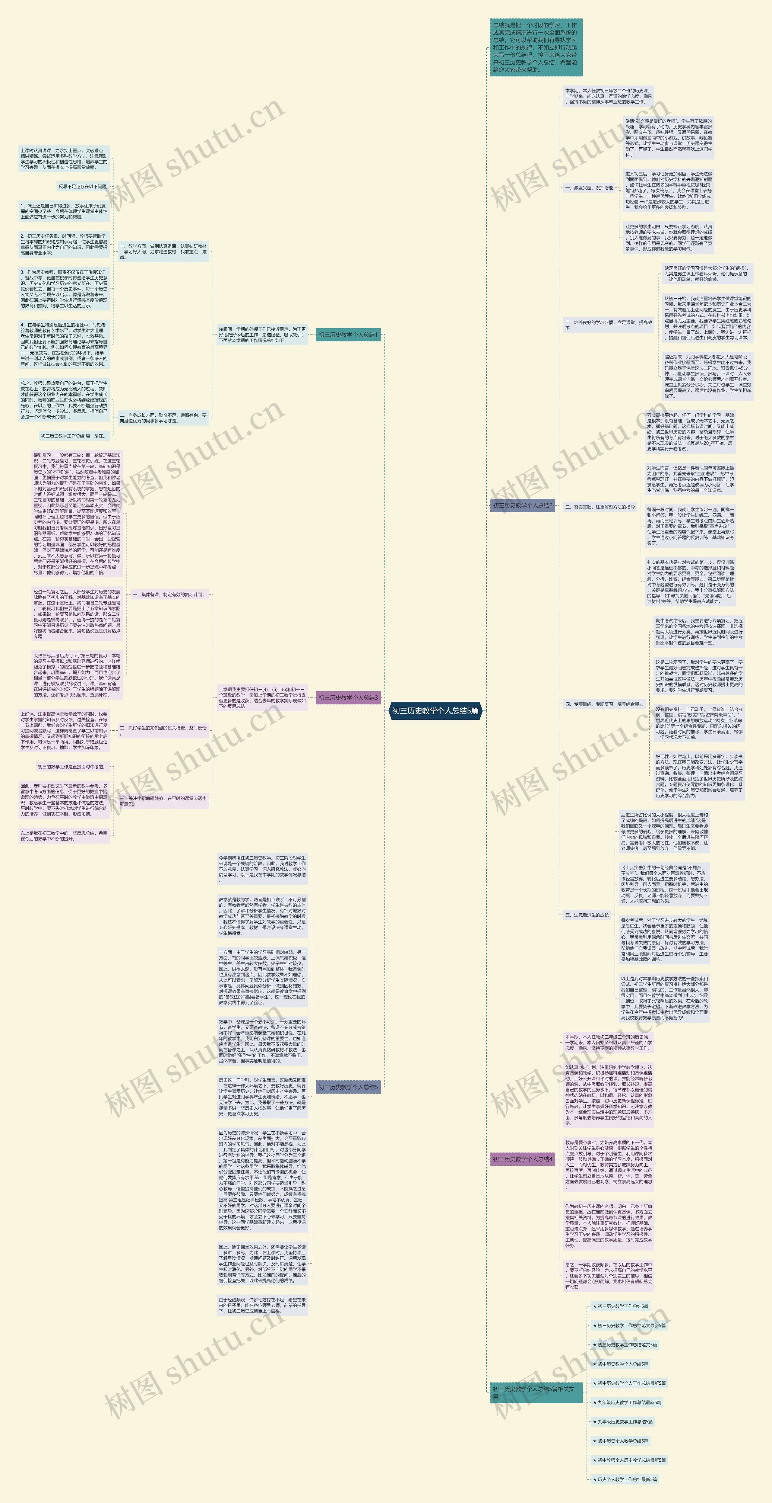 初三历史教学个人总结5篇思维导图