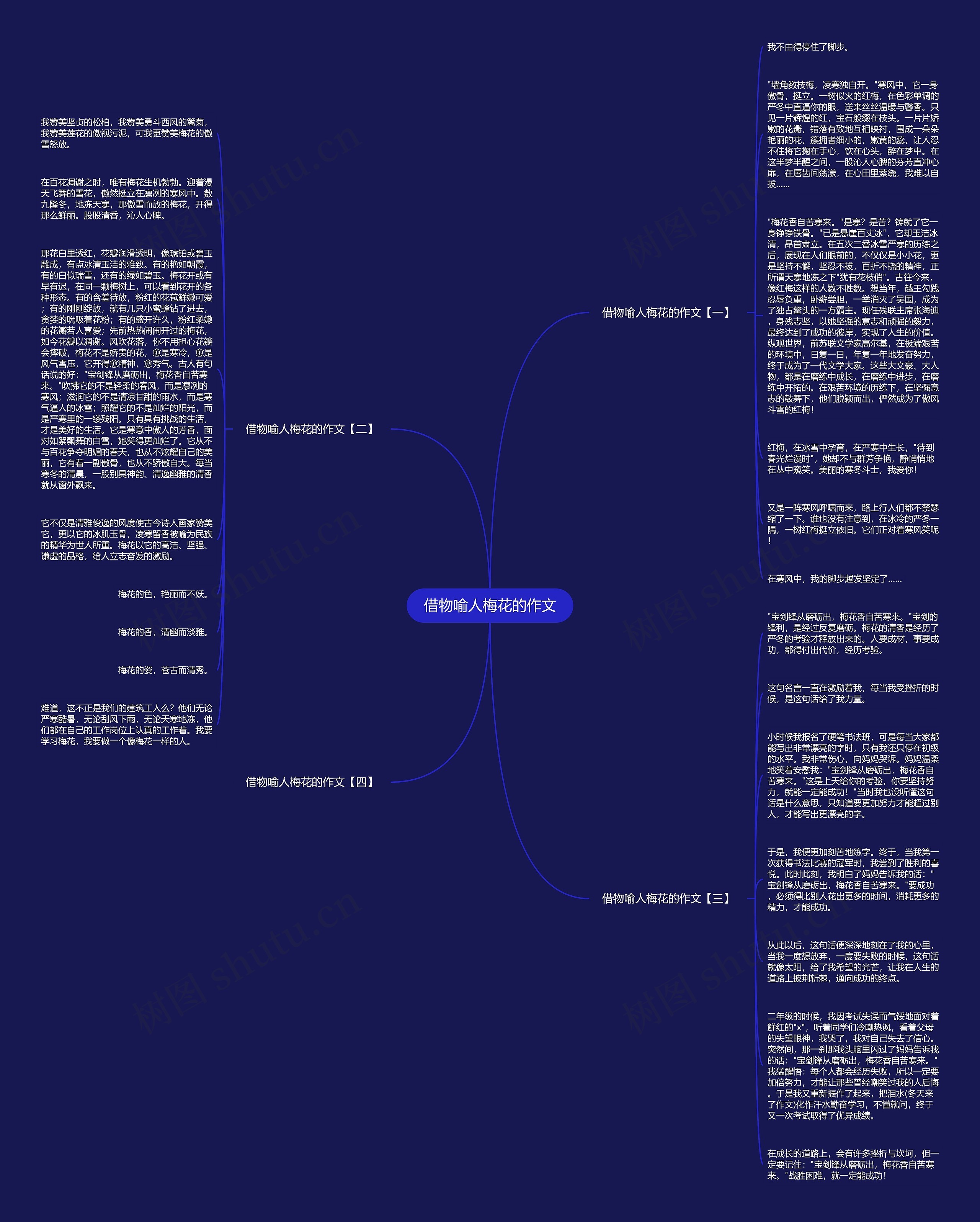 借物喻人梅花的作文思维导图