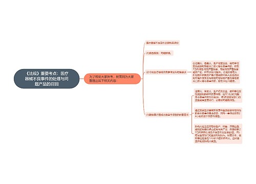 《法规》重要考点：医疗器械不良事件的处理与问题产品的召回