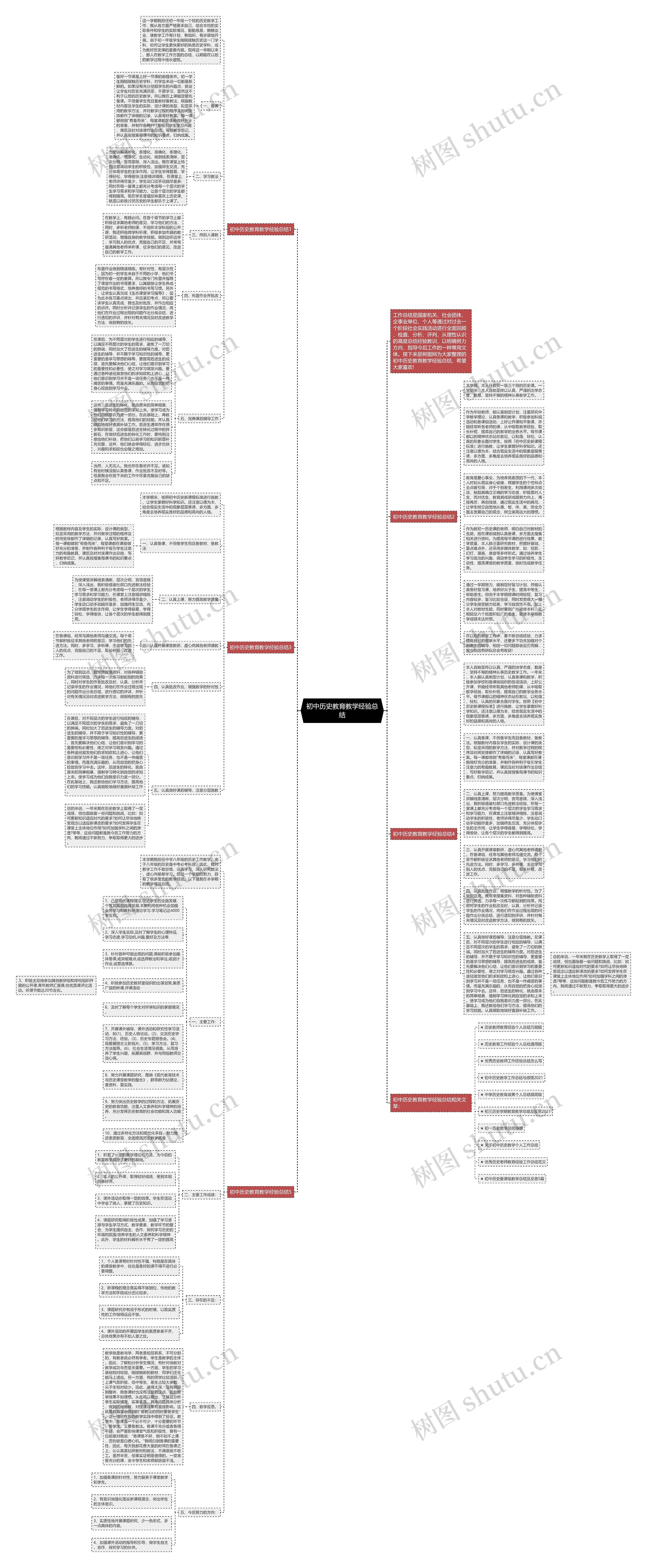 初中历史教育教学经验总结思维导图