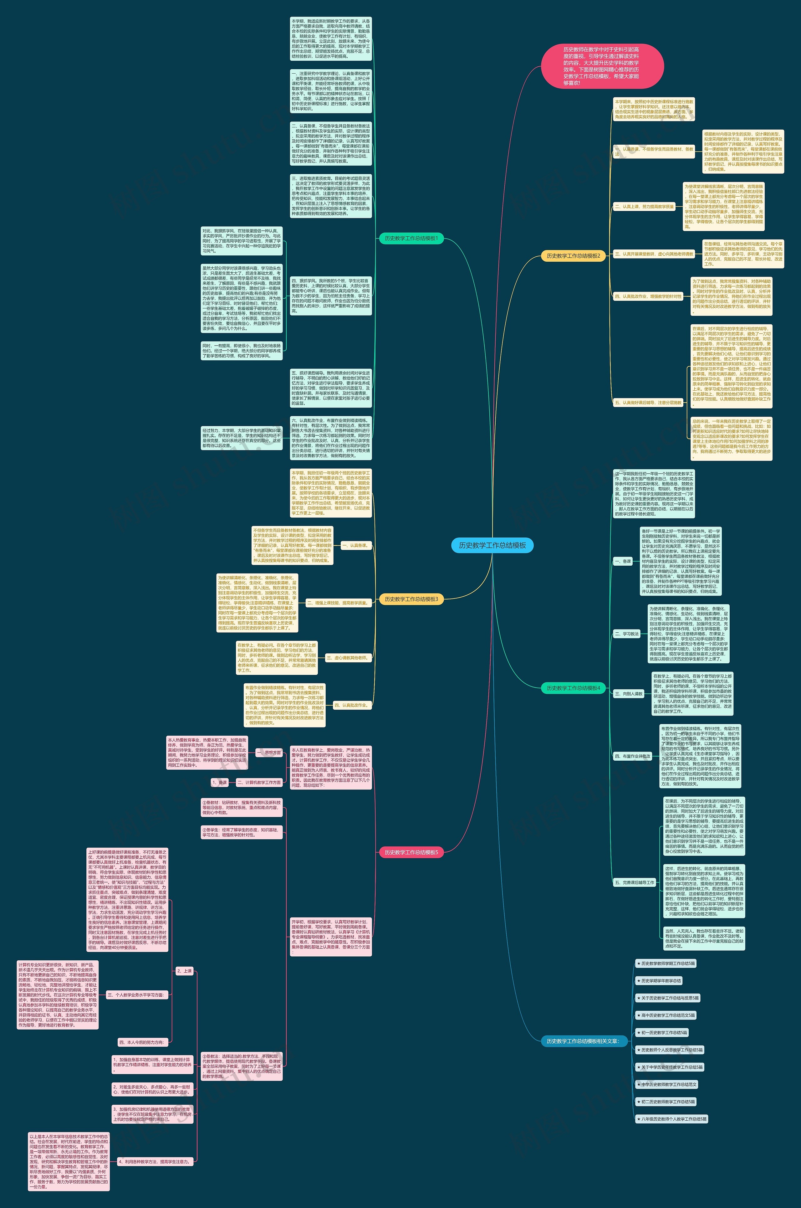 历史教学工作总结思维导图