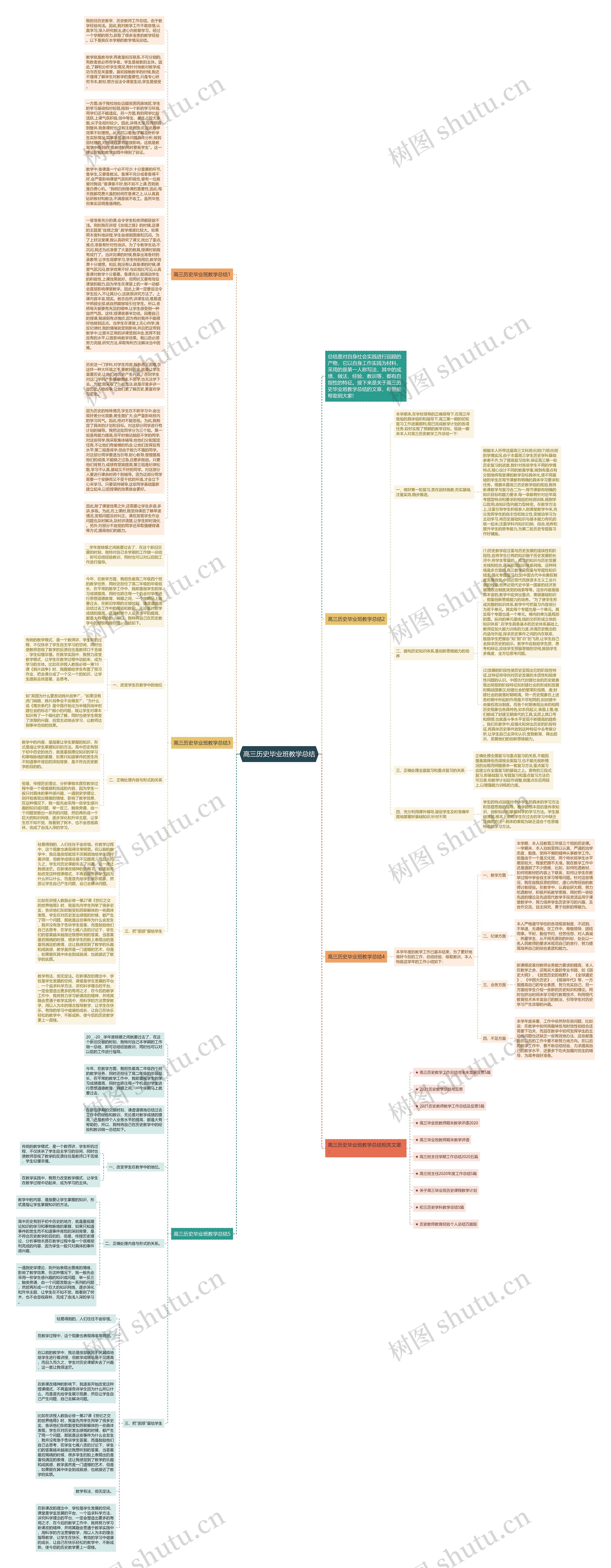 高三历史毕业班教学总结思维导图