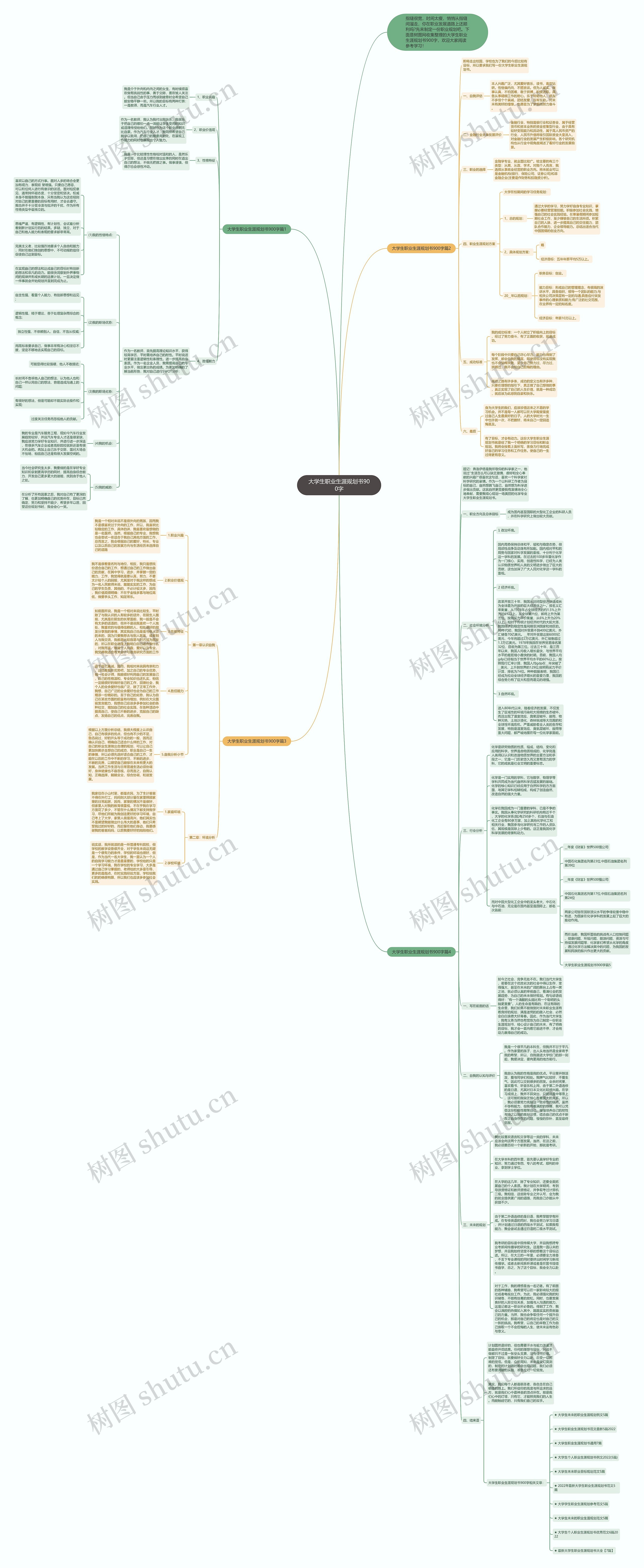大学生职业生涯规划书900字思维导图高清图 大学生职业生涯规划书900字思维导图