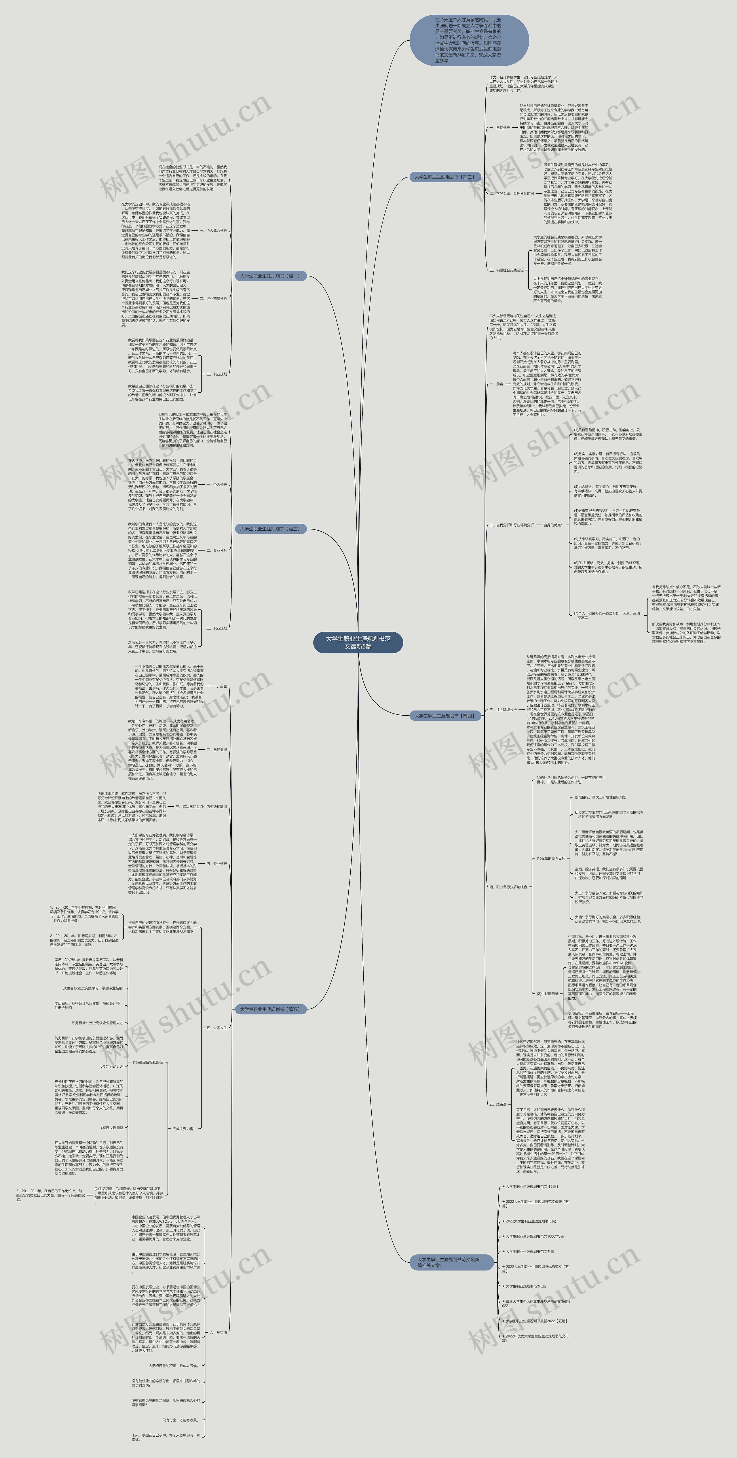 大学生职业生涯规划书范文最新5篇思维导图高清图 大学生职业生涯规划书范文最新5篇思维导图
