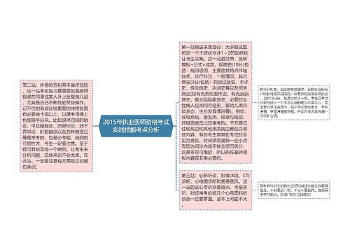 2015年执业医师资格考试实践技能考点分析