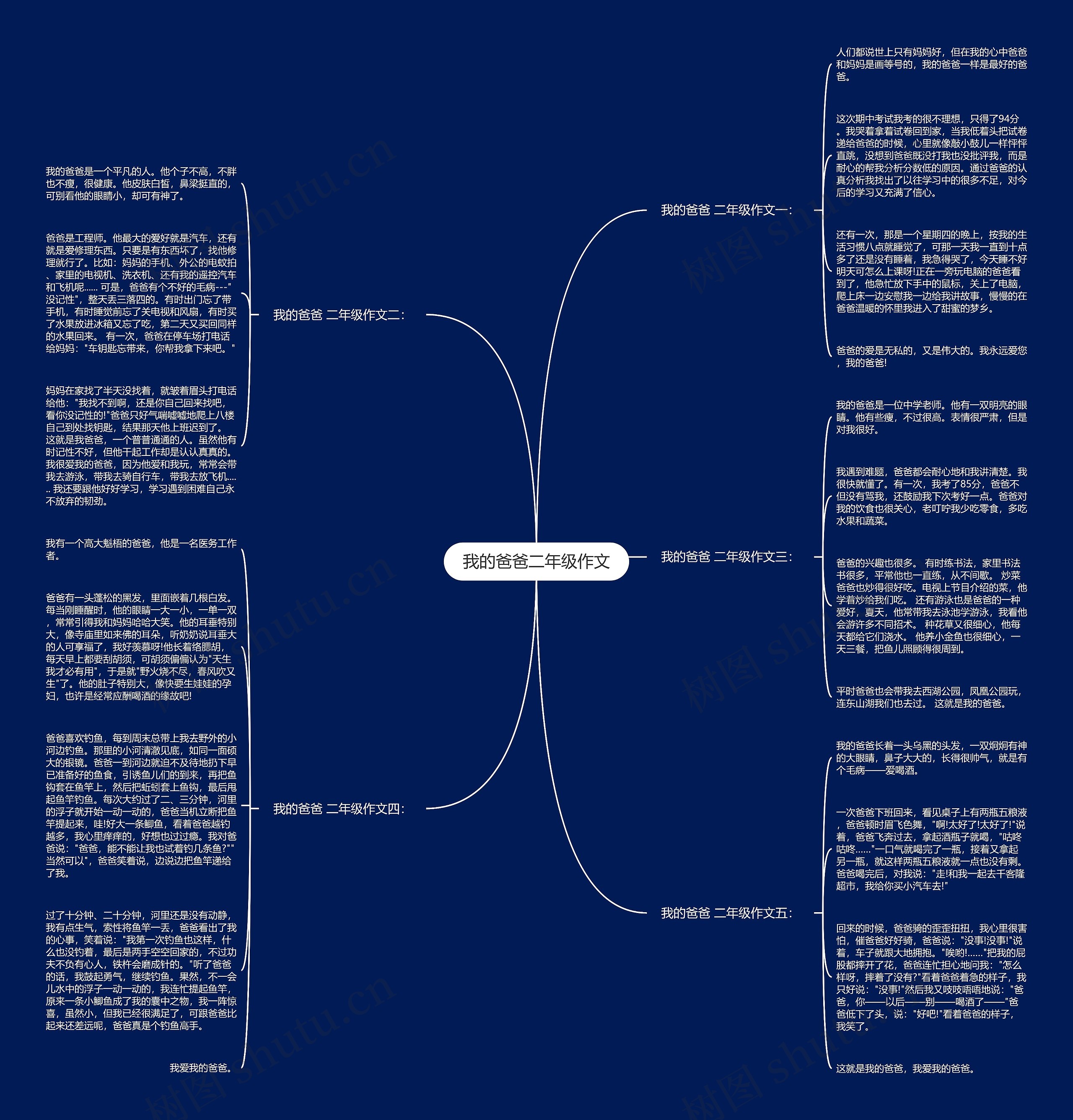 我的爸爸二年级作文思维导图