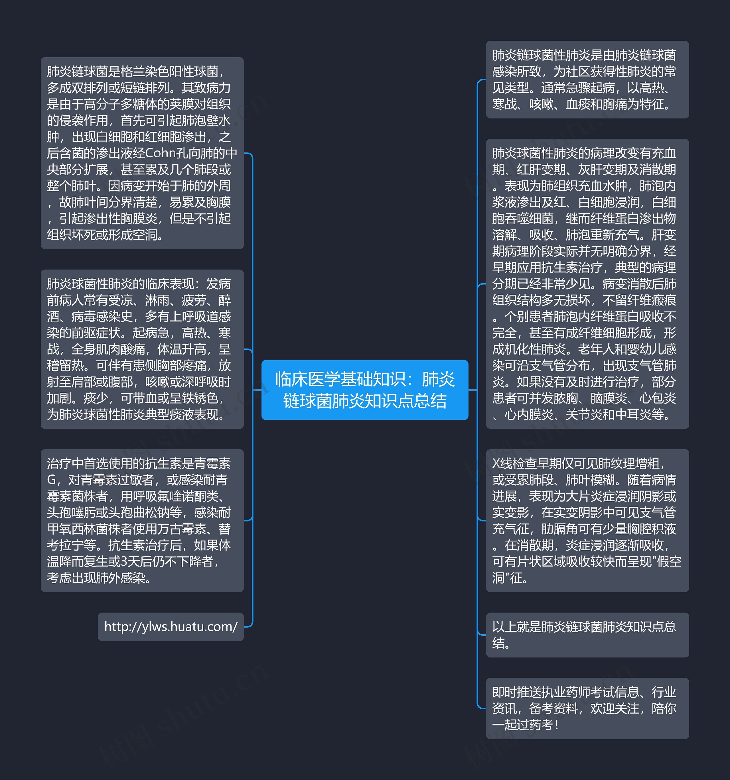 临床医学基础知识：肺炎链球菌肺炎知识点总结思维导图