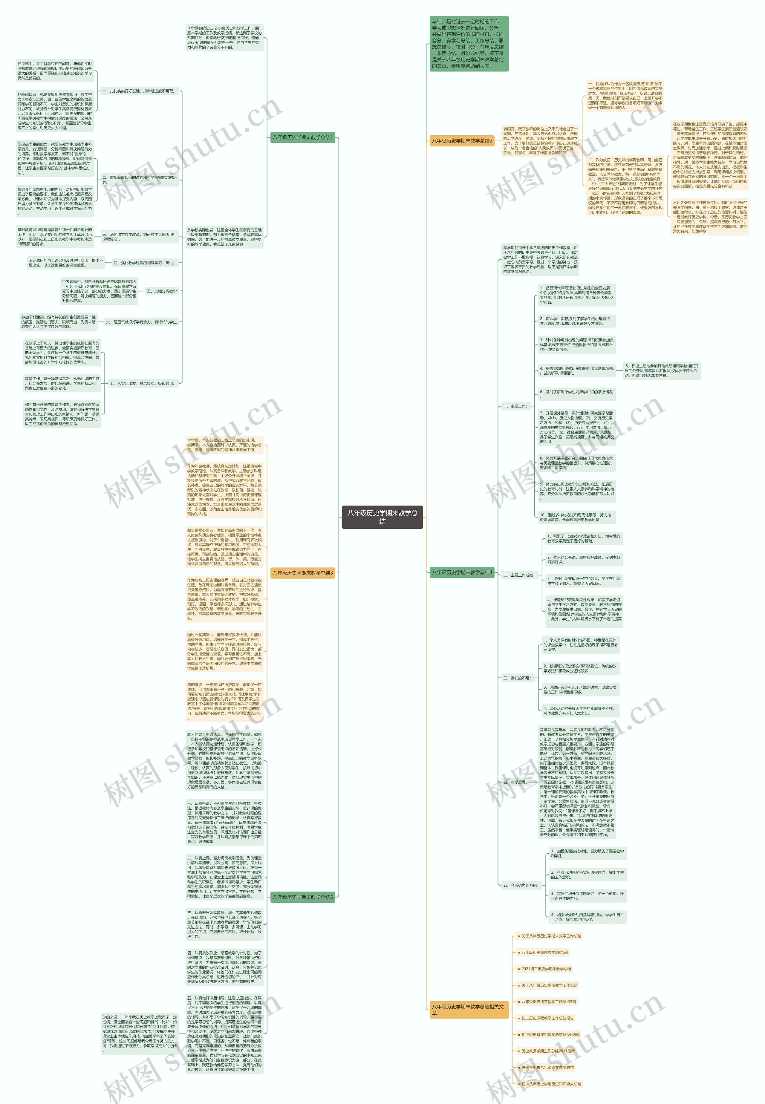 八年级历史学期末教学总结思维导图