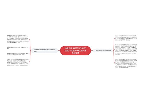 执业药师《药学综合知识\技能》:抗生素\维生素计量单位换算