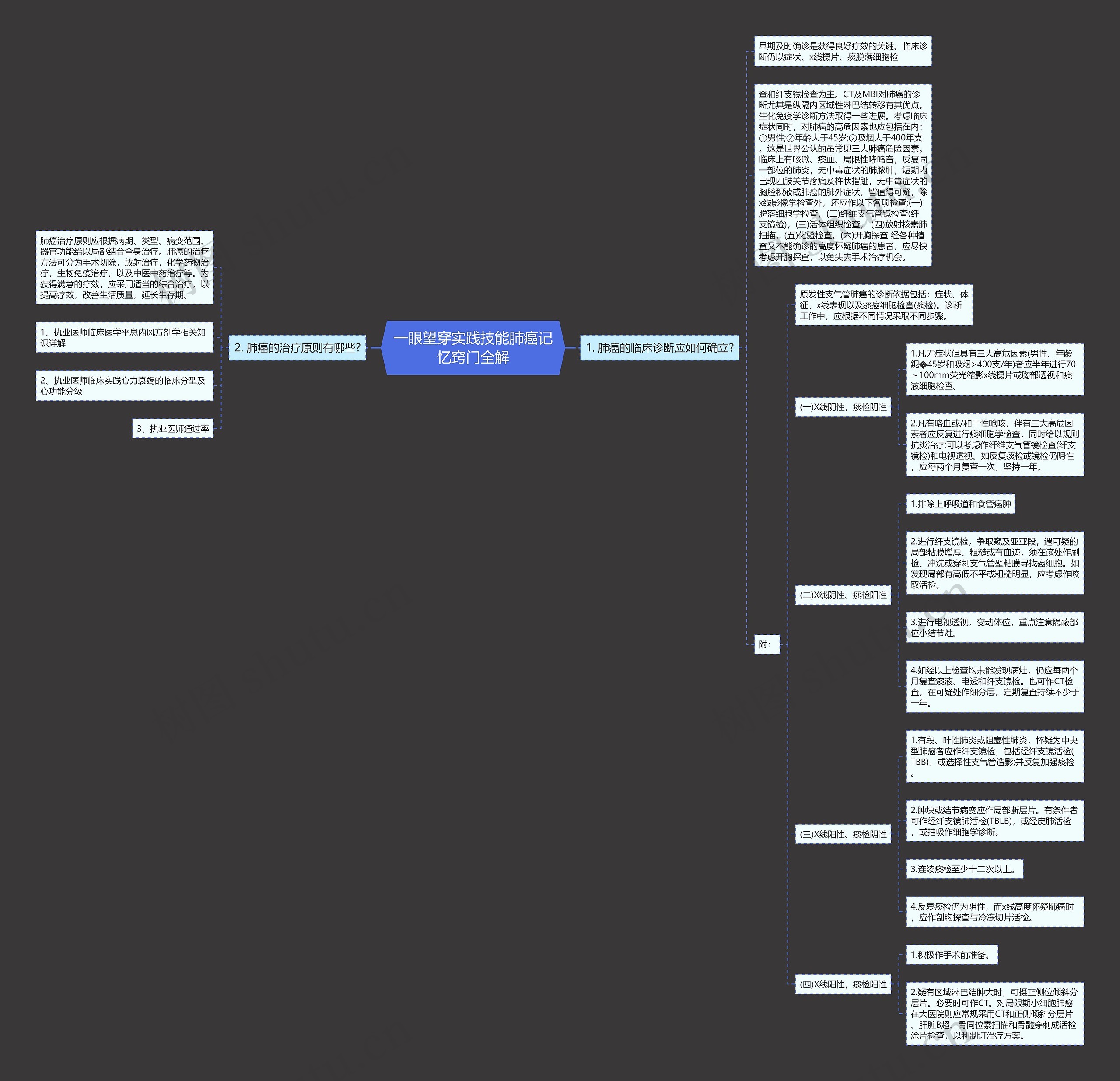 一眼望穿实践技能肺癌记忆窍门全解思维导图