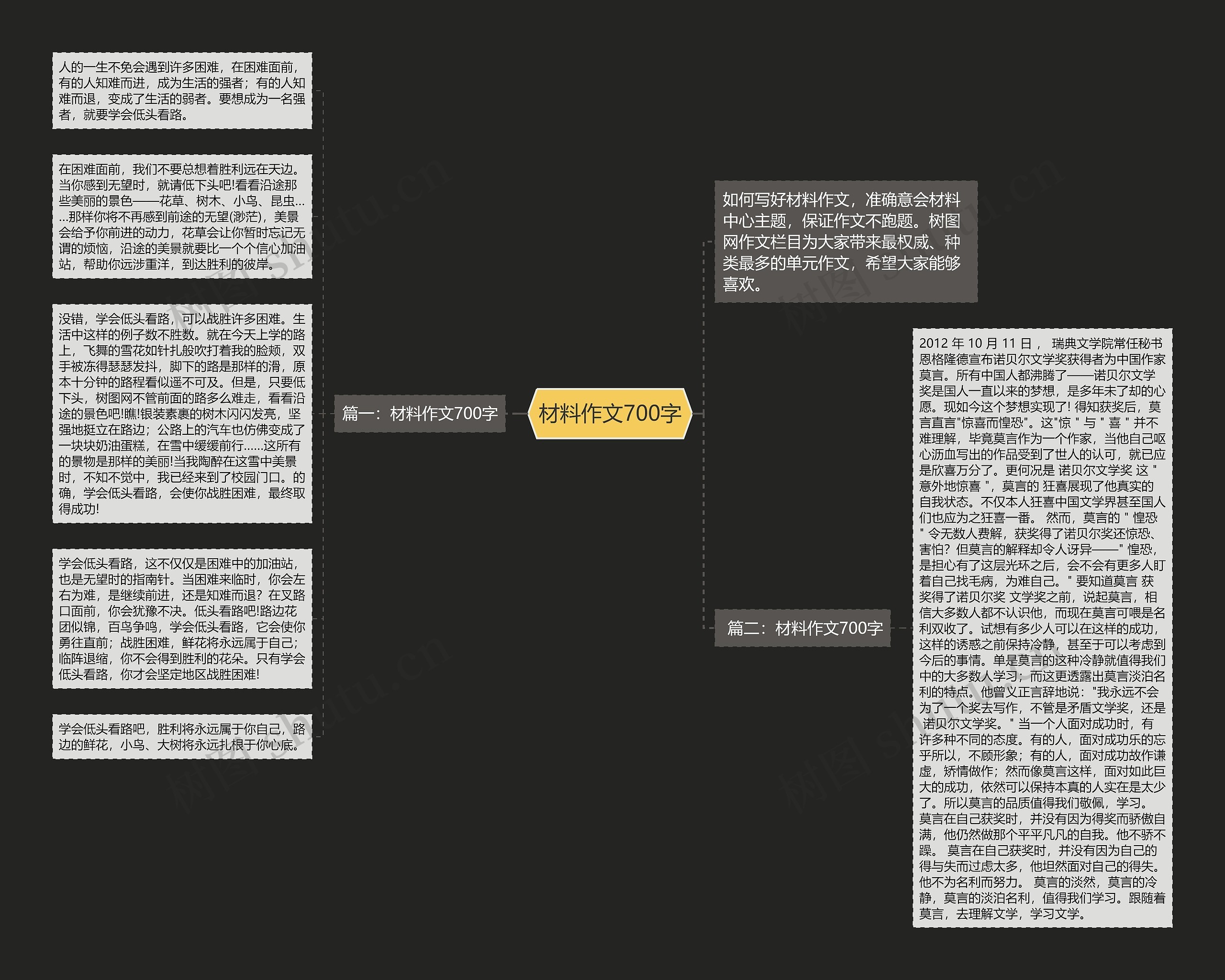 材料作文700字思维导图