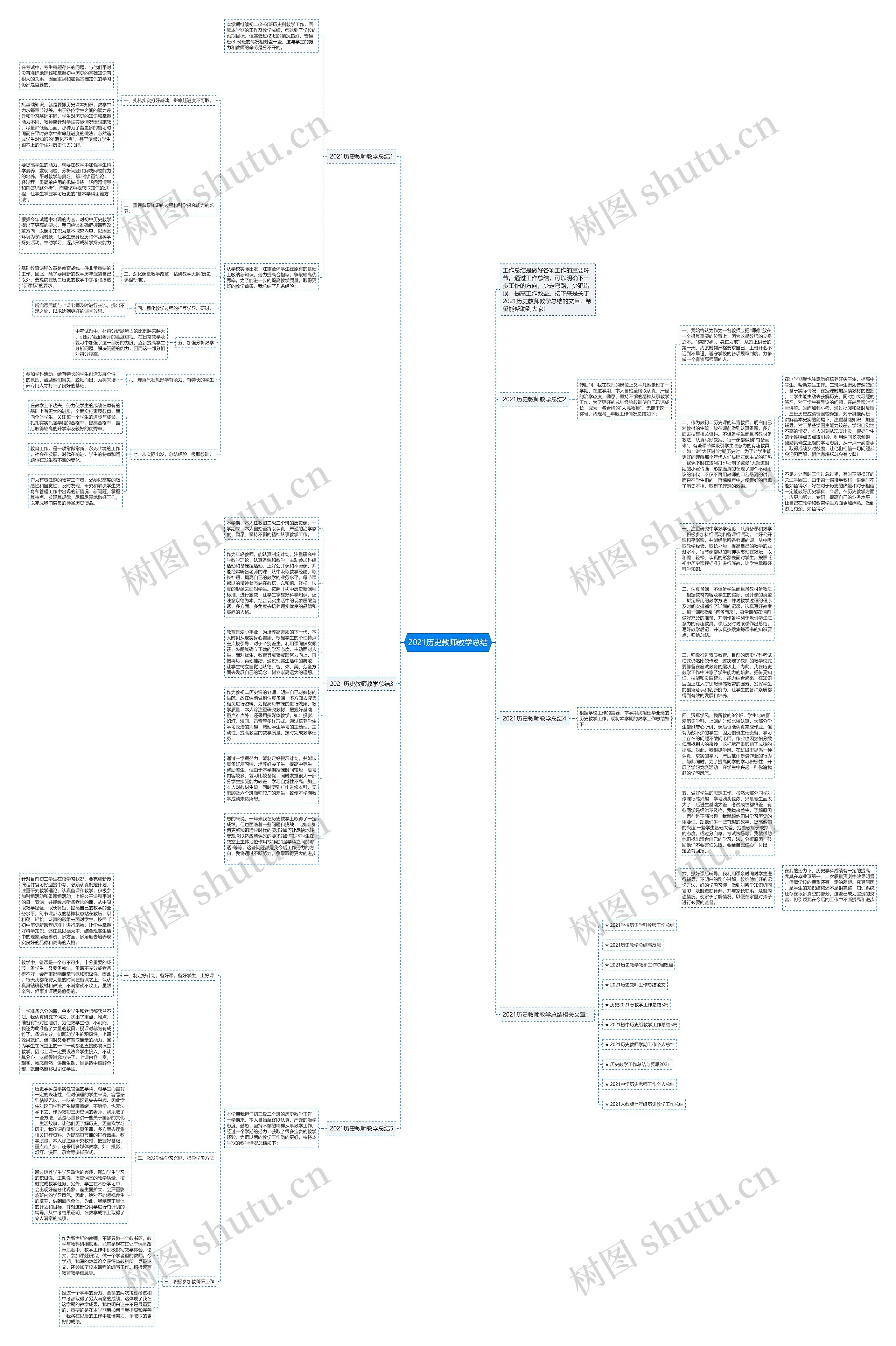 2021历史教师教学总结思维导图