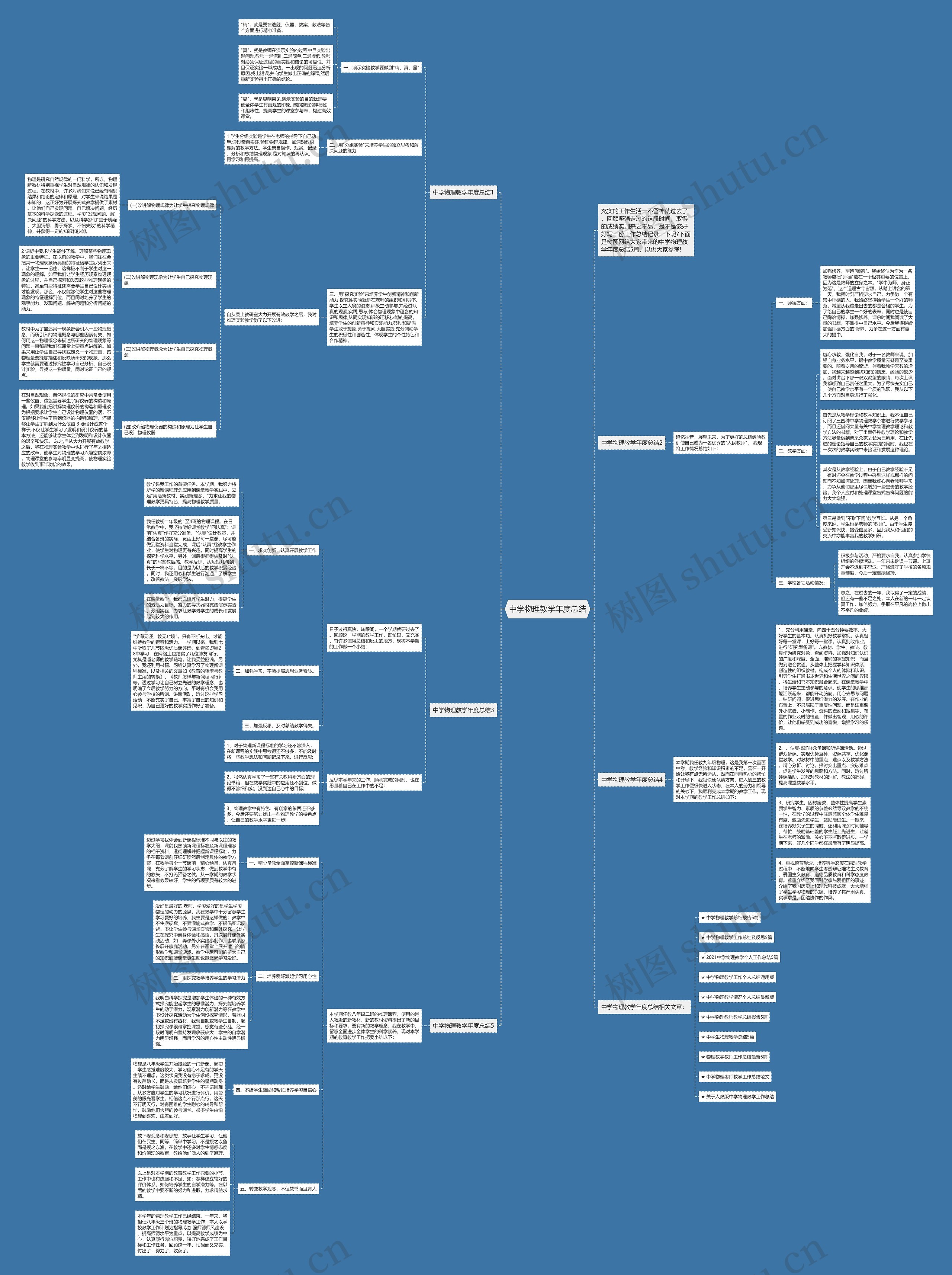 中学物理教学年度总结思维导图