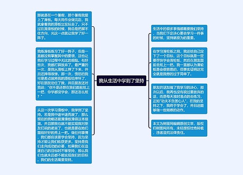 我从生活中学到了坚持