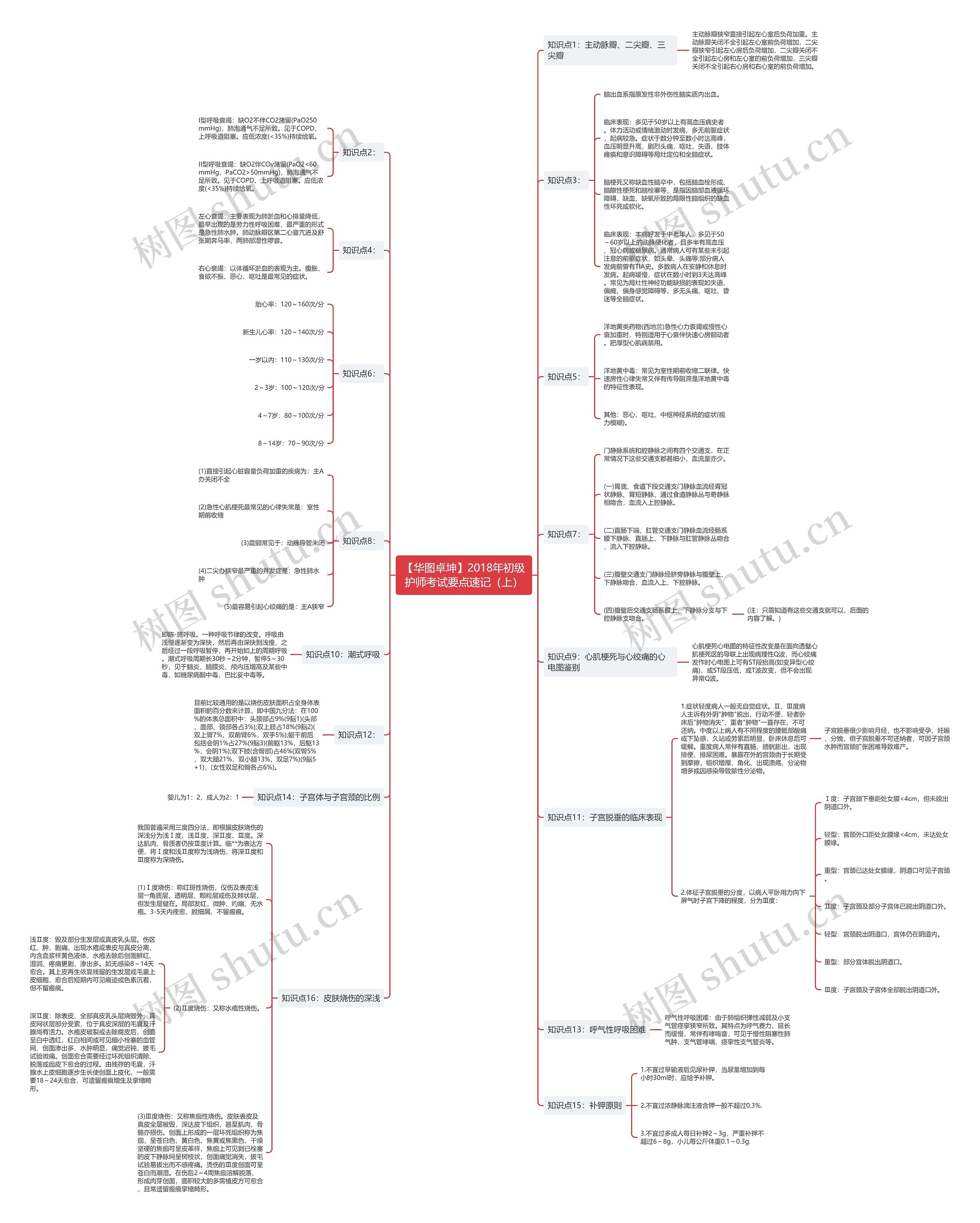 【华图卓坤】2018年初级护师考试要点速记（上）思维导图