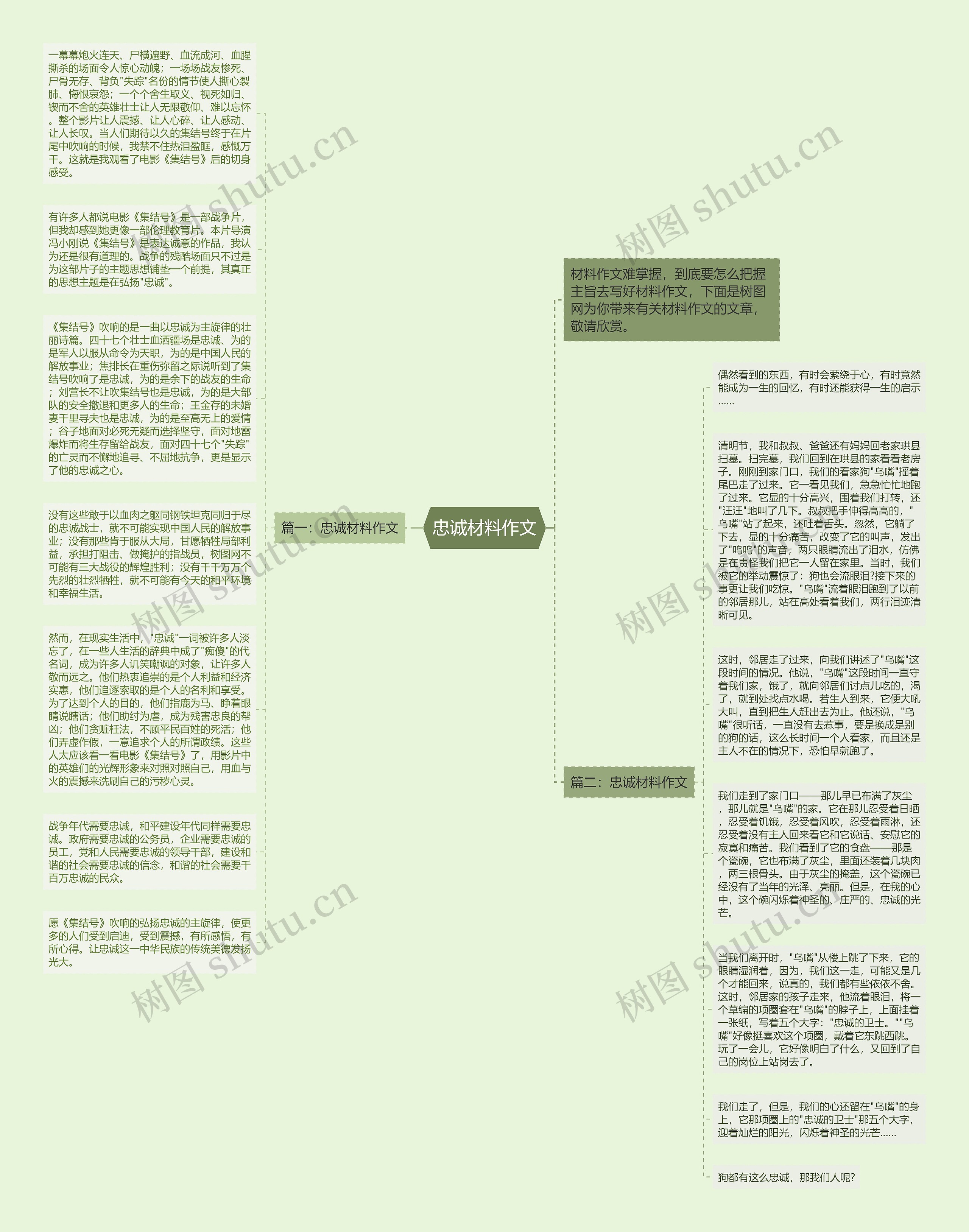忠诚材料作文思维导图