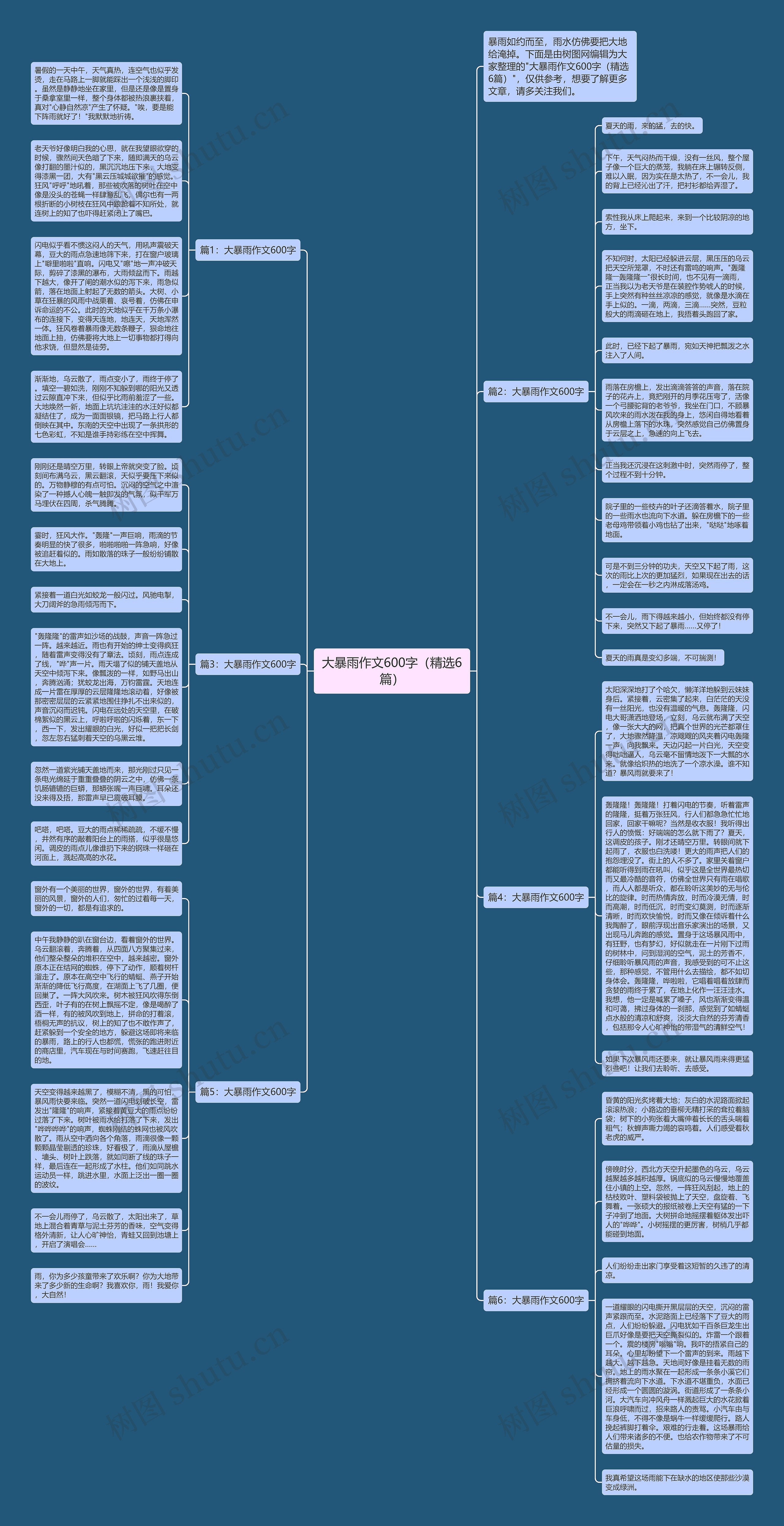 大暴雨作文600字（精选6篇）思维导图