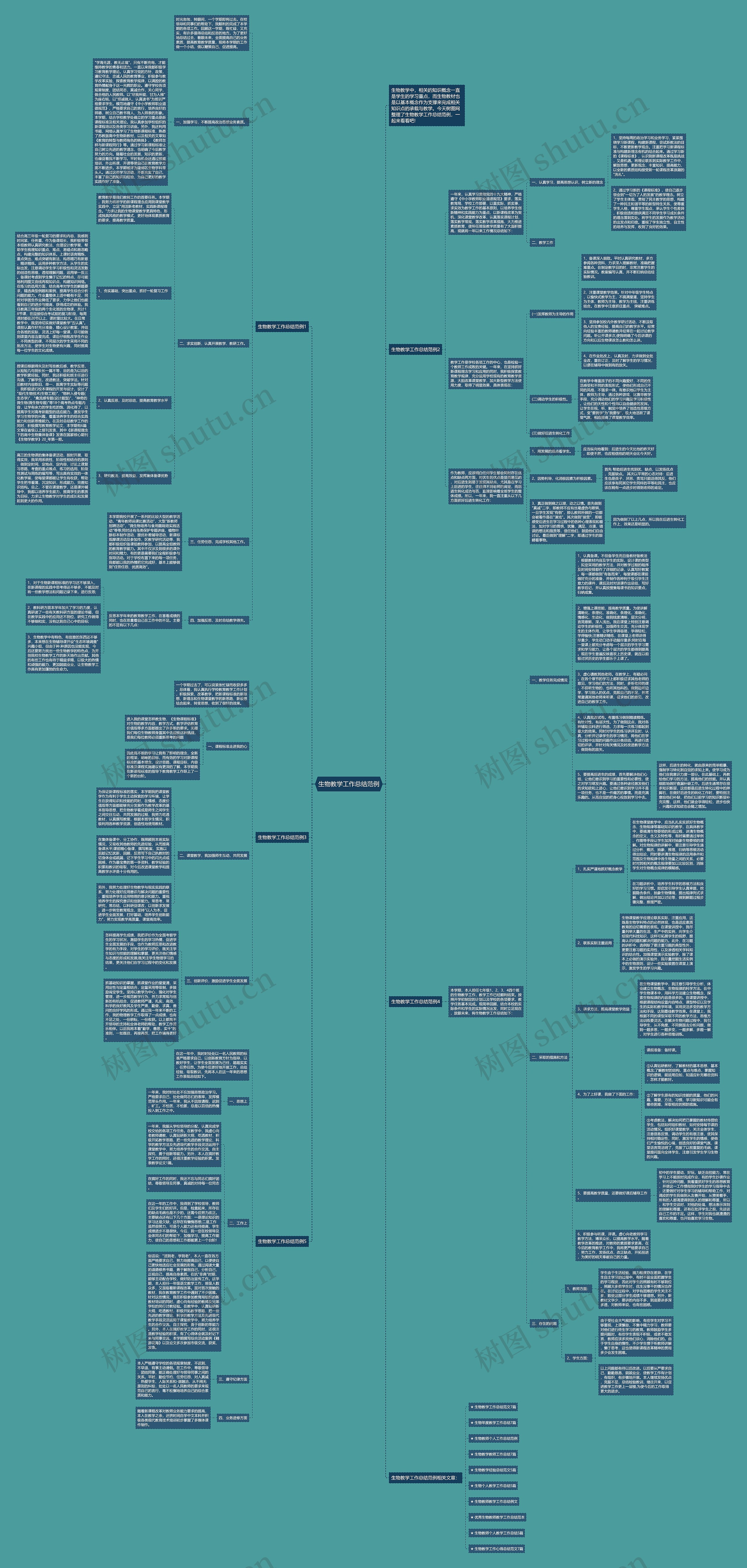 生物教学工作总结范例思维导图