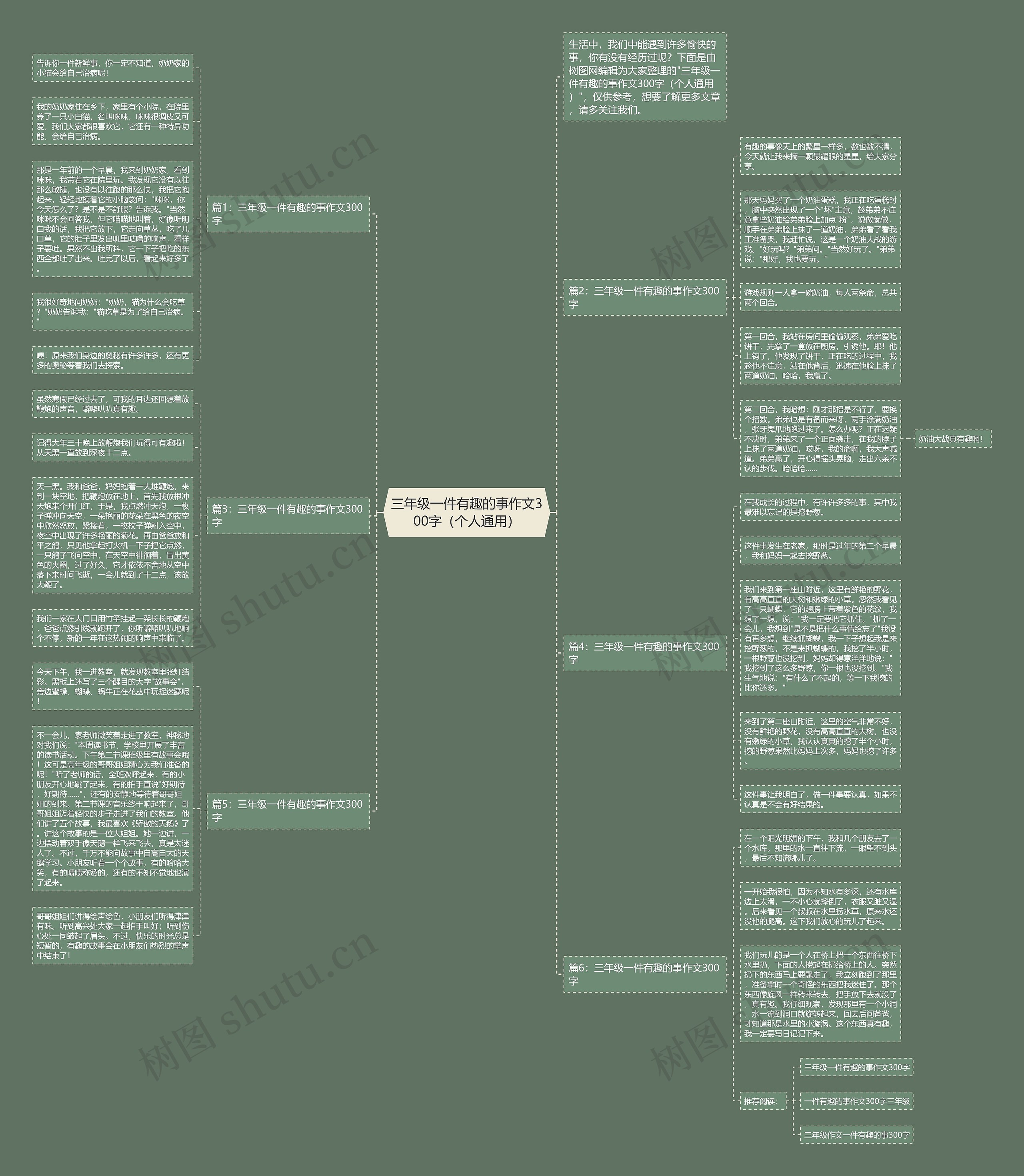 三年级一件有趣的事作文300字（个人通用）思维导图