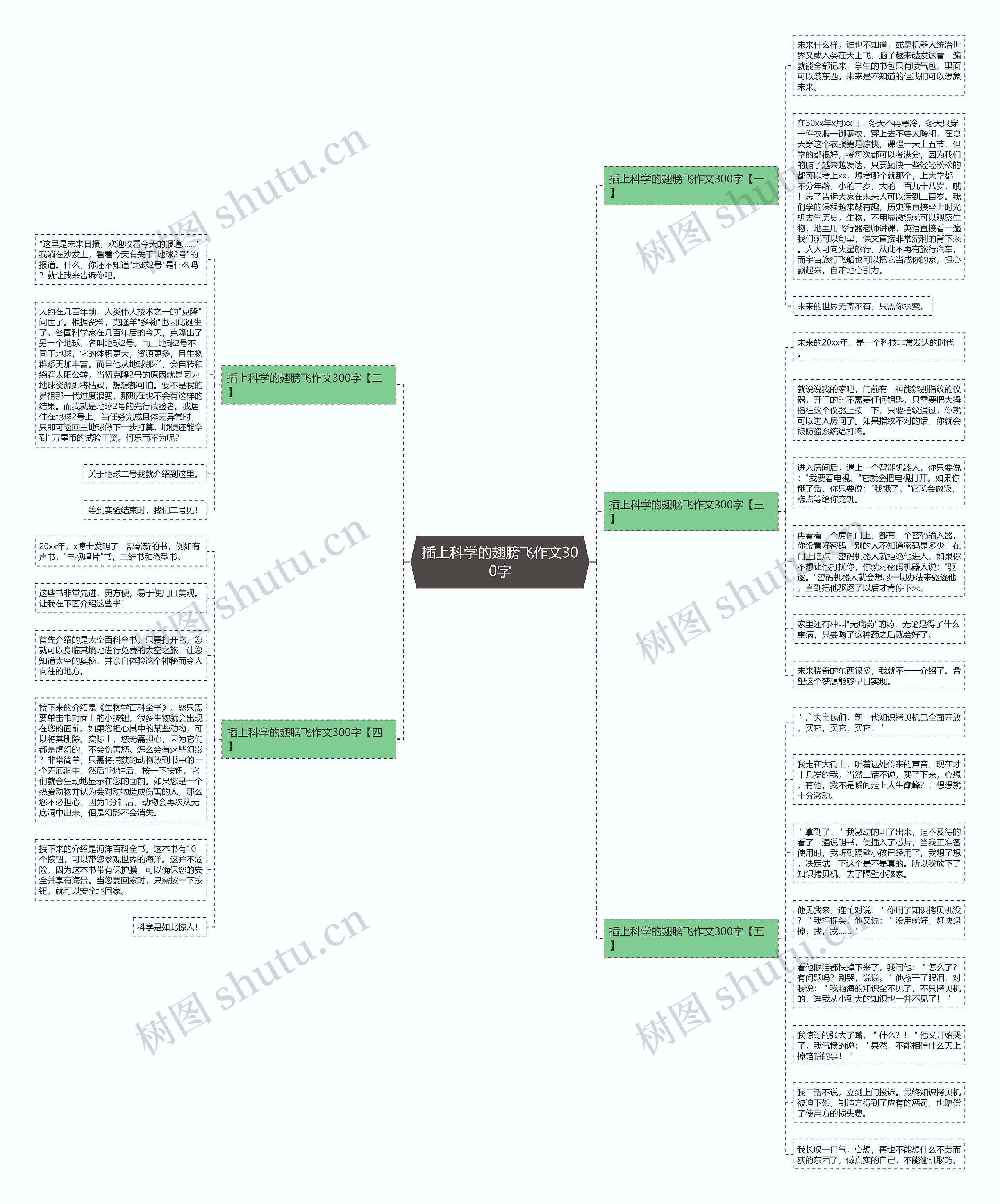 插上科学的翅膀飞作文300字思维导图