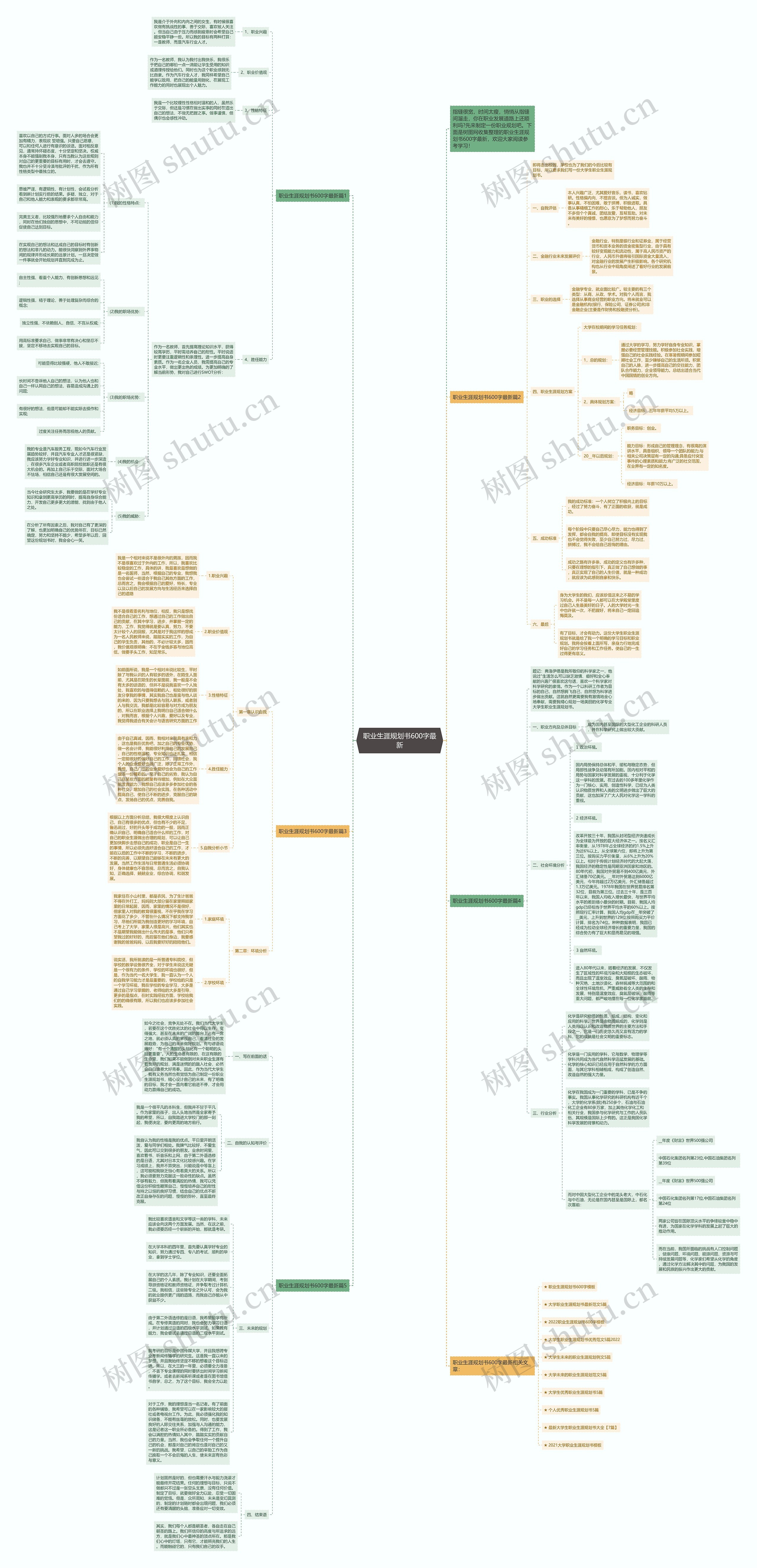 职业生涯规划书600字最新思维导图